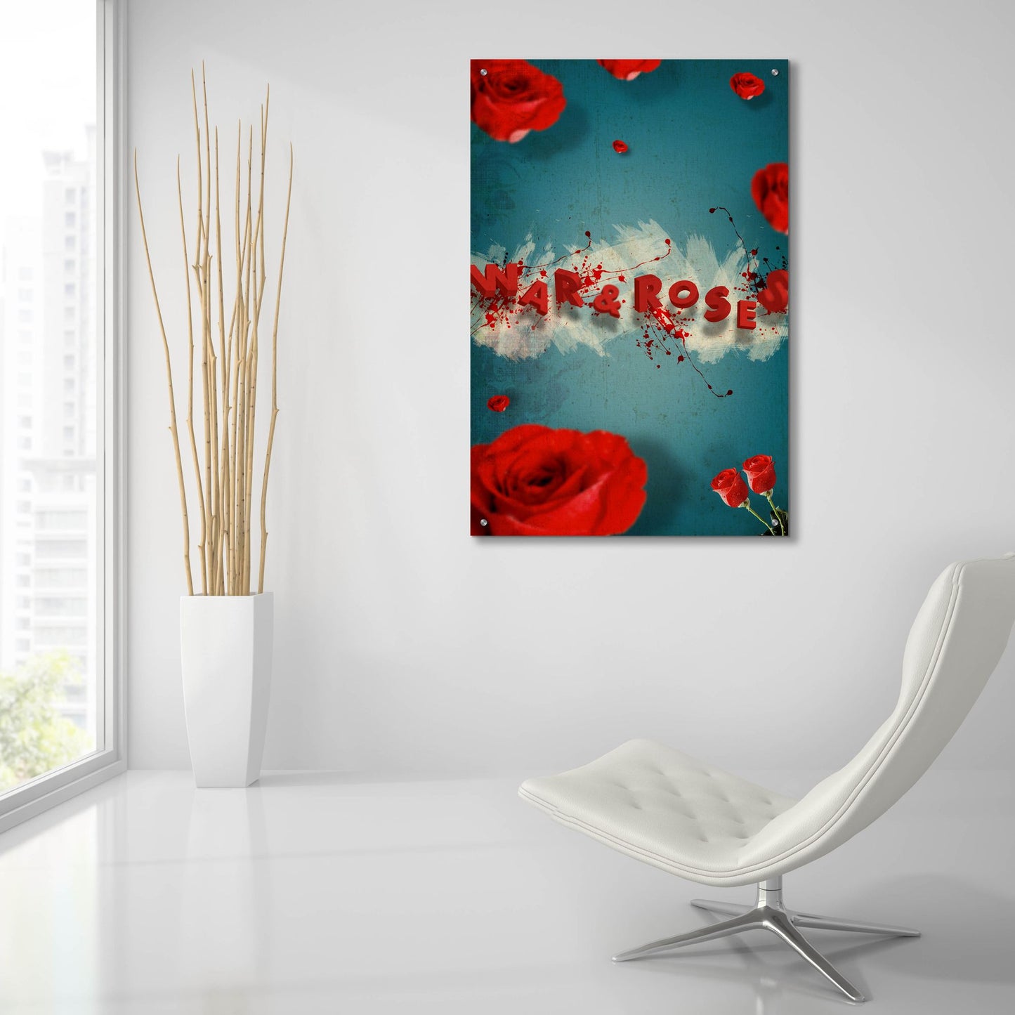 Epic Art 'War And Roses' by Elo Marc, Acrylic Glass Wall Art,24x36