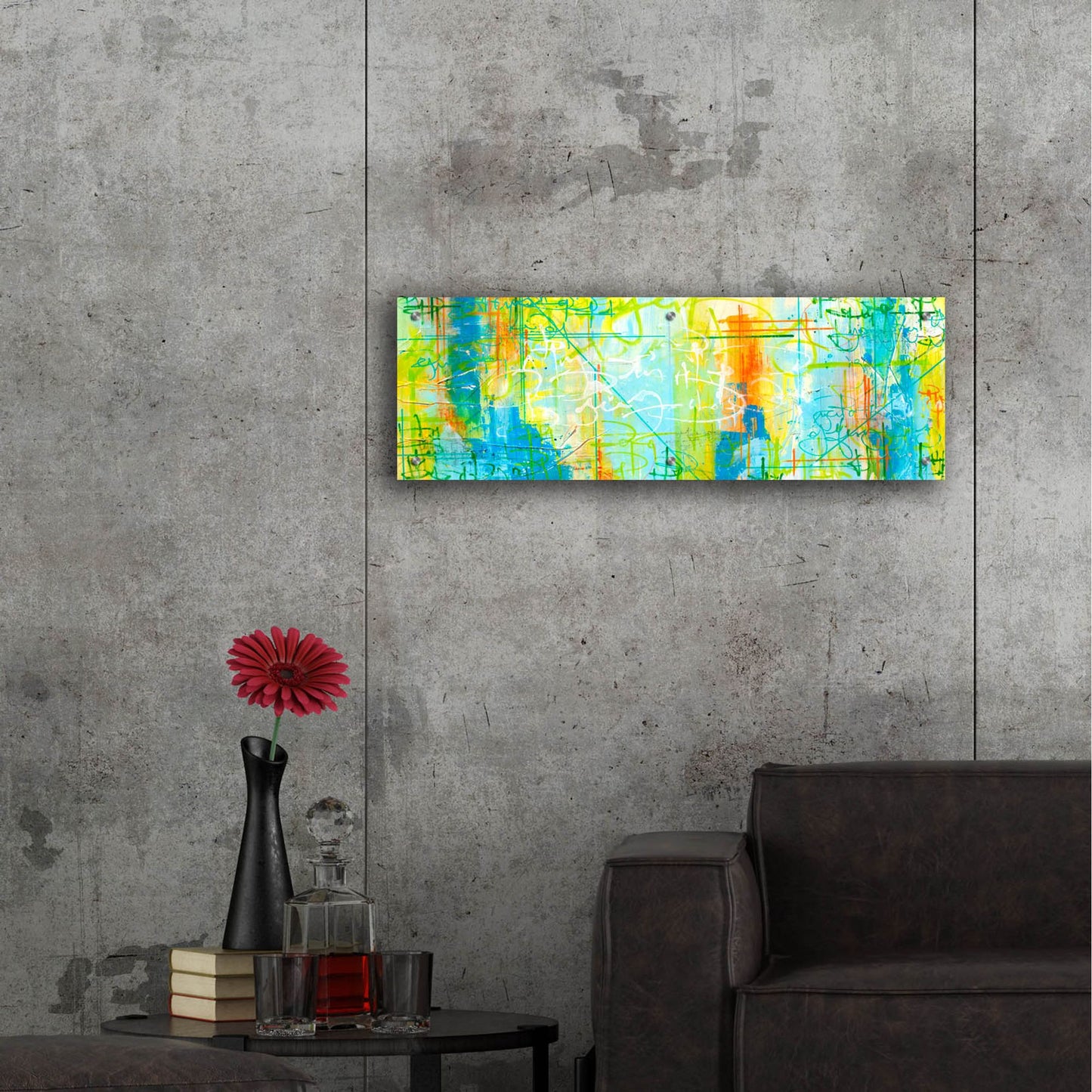 Epic Art 'Border Form' by Hanna Bruer, Acrylic Glass Wall Art,36x12