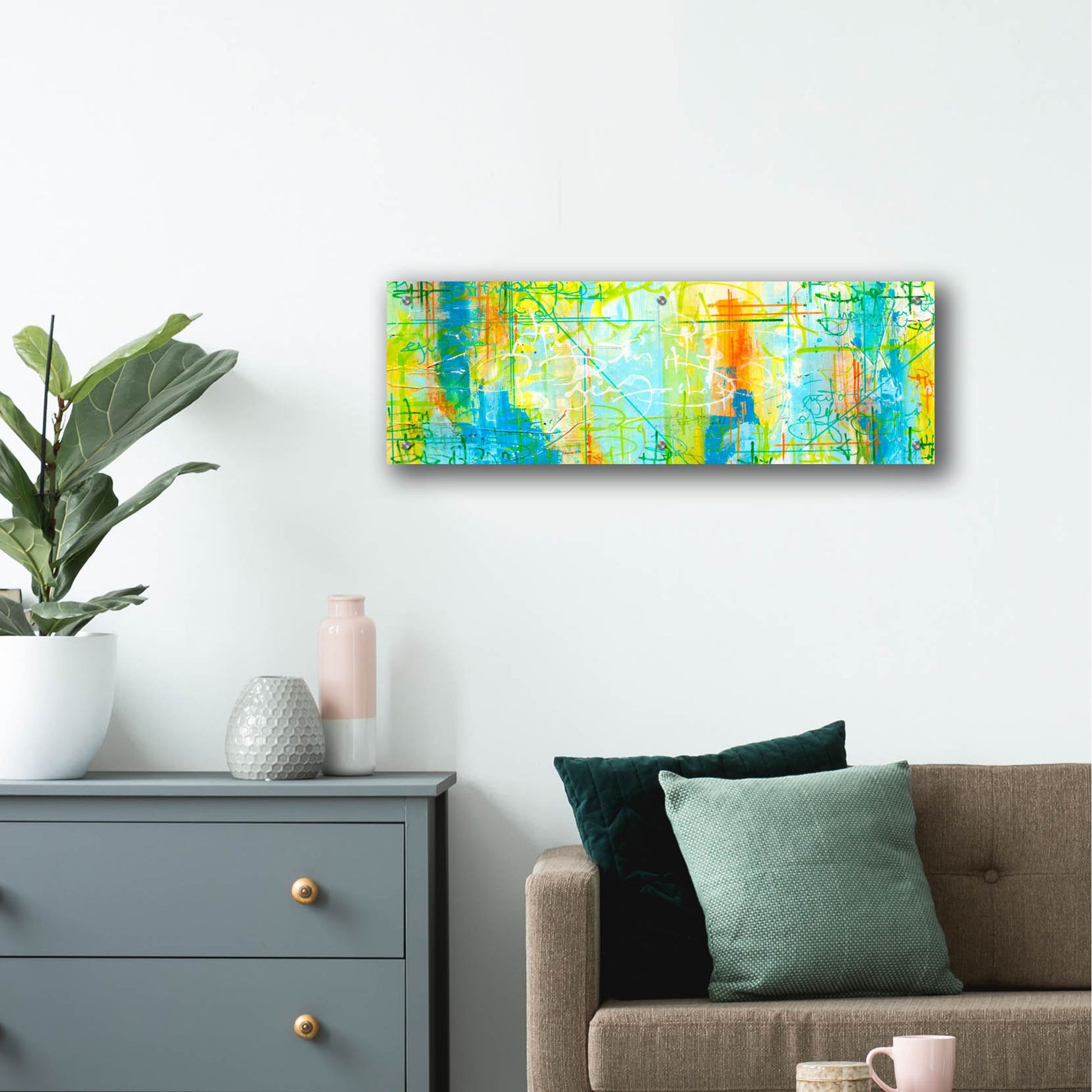 Epic Art 'Border Form' by Hanna Bruer, Acrylic Glass Wall Art,36x12