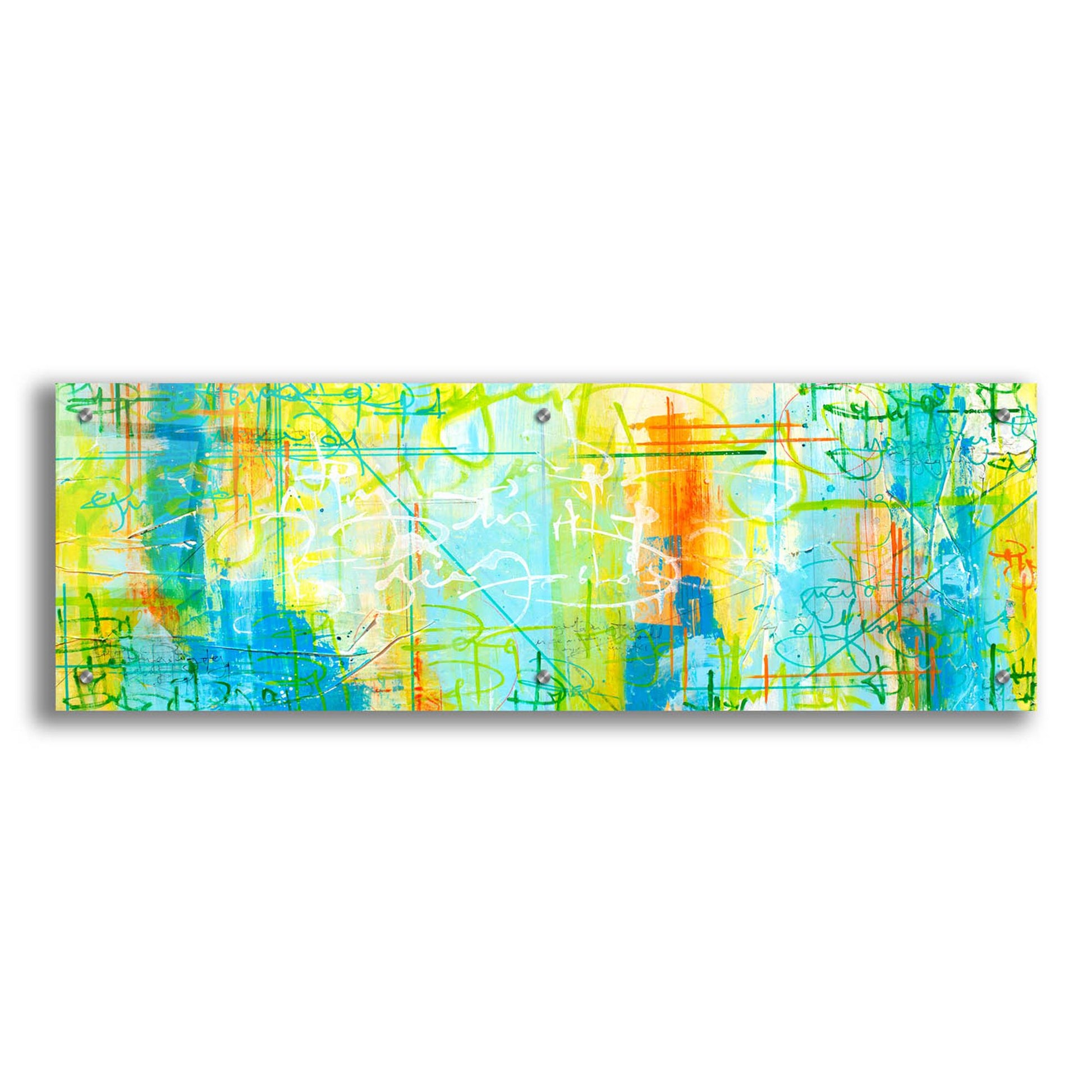 Epic Art 'Border Form' by Hanna Bruer, Acrylic Glass Wall Art,36x12