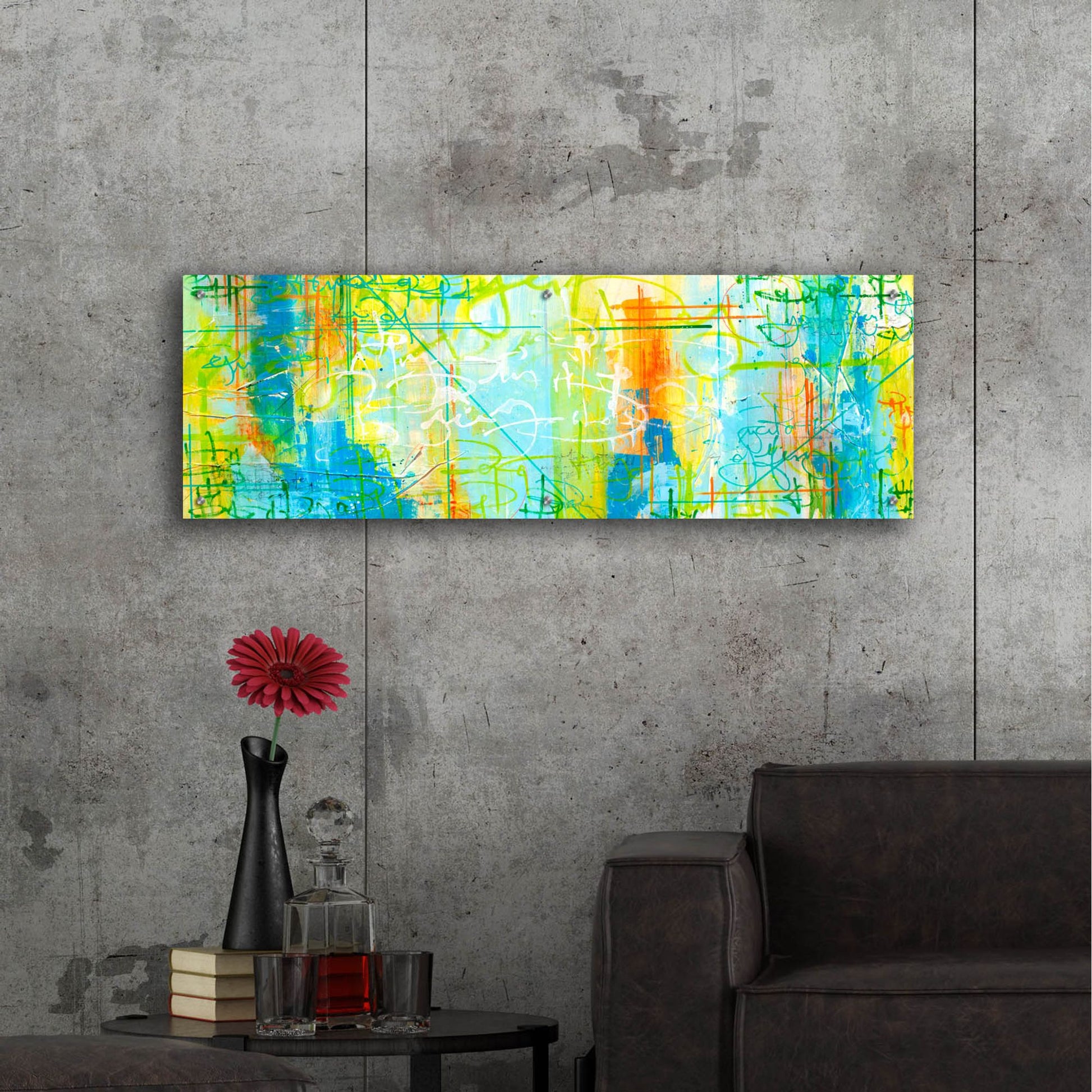 Epic Art 'Border Form' by Hanna Bruer, Acrylic Glass Wall Art,48x16