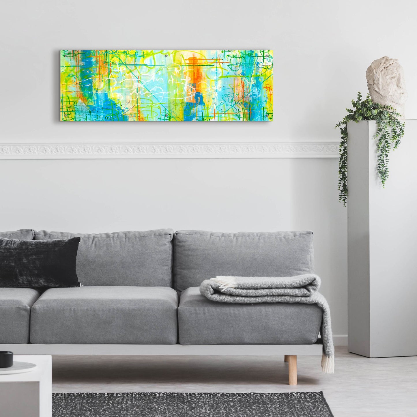 Epic Art 'Border Form' by Hanna Bruer, Acrylic Glass Wall Art,48x16