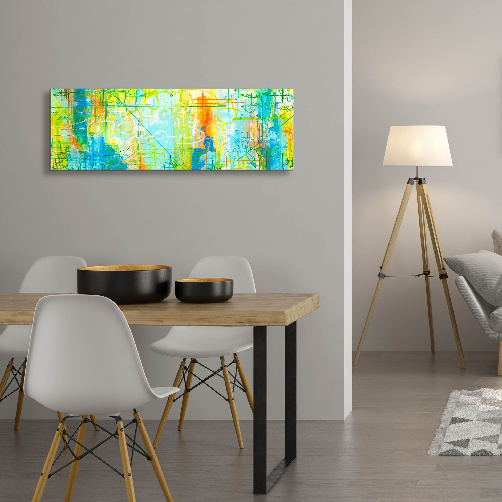 Epic Art 'Border Form' by Hanna Bruer, Acrylic Glass Wall Art,48x16