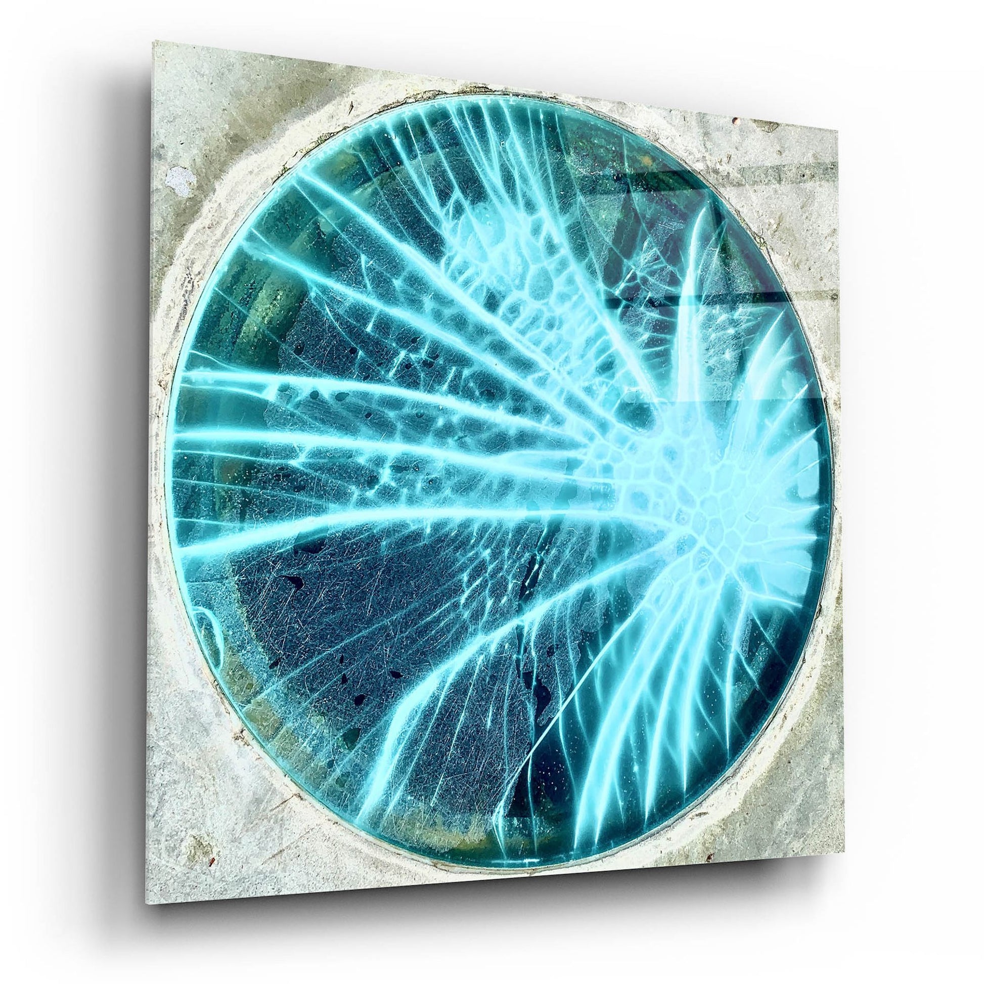 Epic Art 'Cracked Glass Blue' by IMB, Acrylic Glass Wall Art,12x12