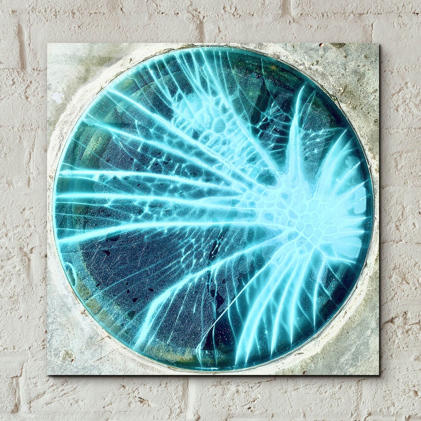 Epic Art 'Cracked Glass Blue' by IMB, Acrylic Glass Wall Art,12x12