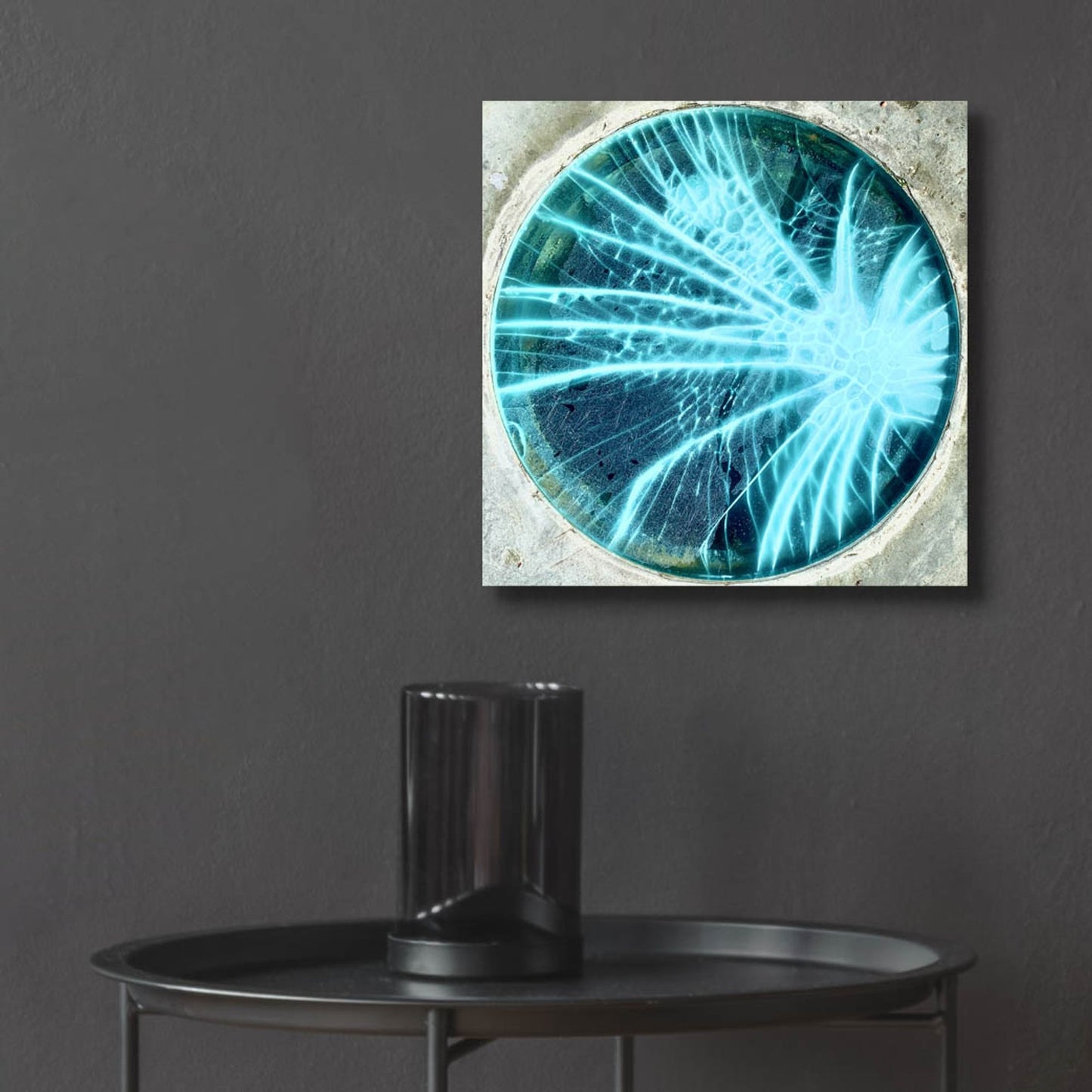 Epic Art 'Cracked Glass Blue' by IMB, Acrylic Glass Wall Art,12x12