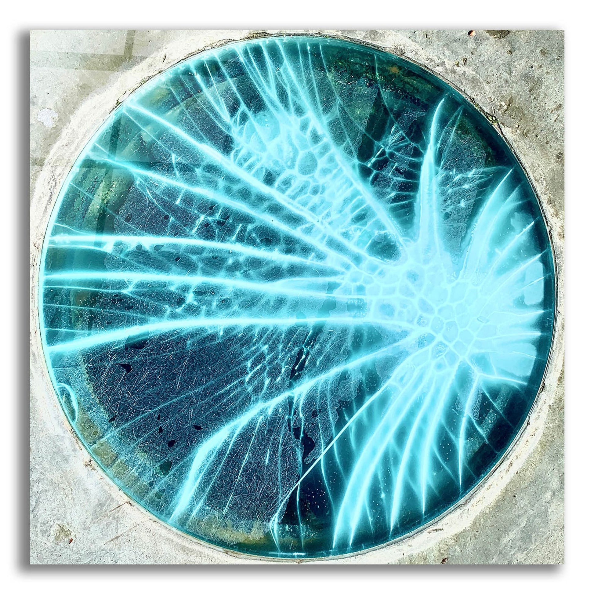 Epic Art 'Cracked Glass Blue' by IMB, Acrylic Glass Wall Art,12x12