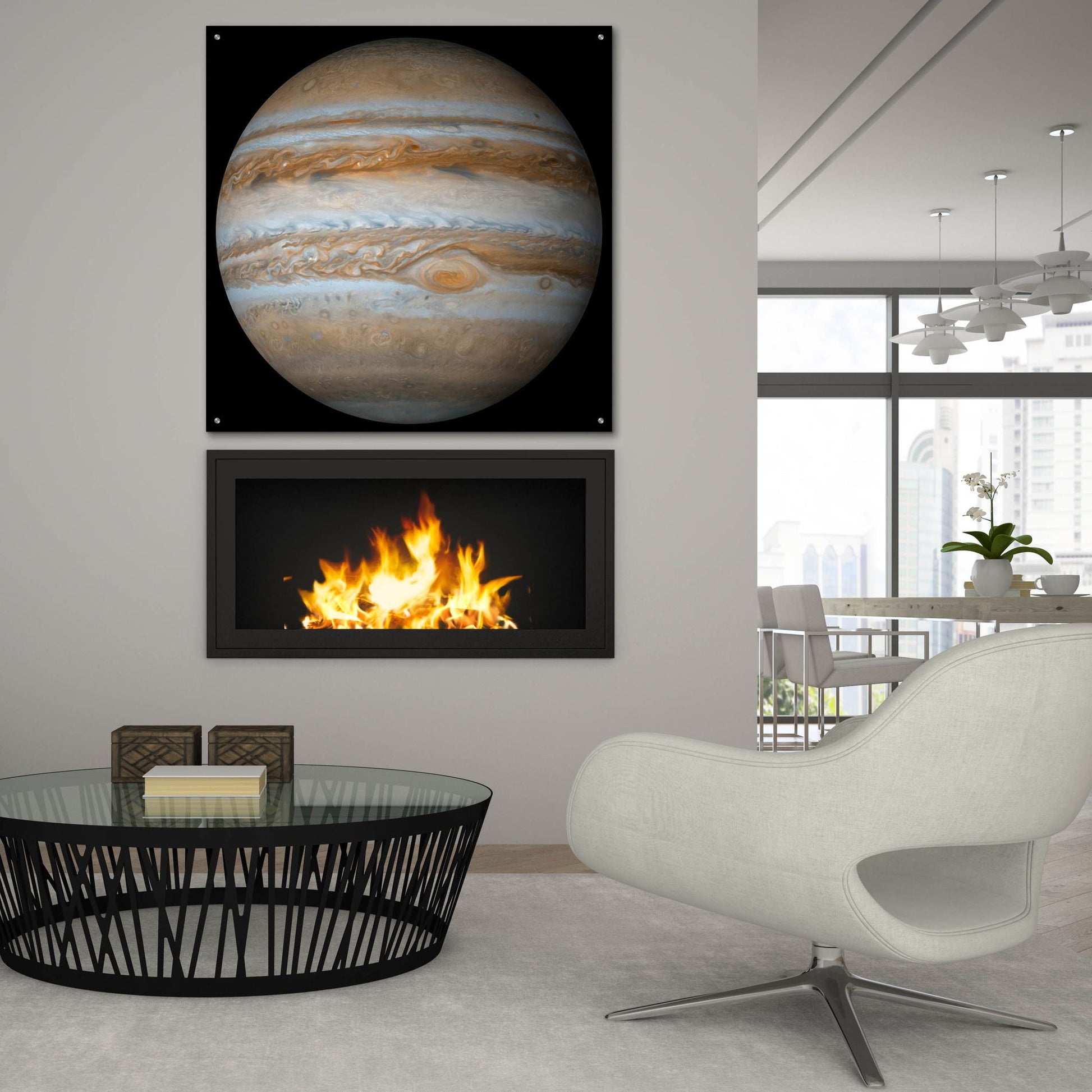 Epic Art 'Planet Jupiter' by Epic Portfolio, Acrylic Glass Wall Art,36x36