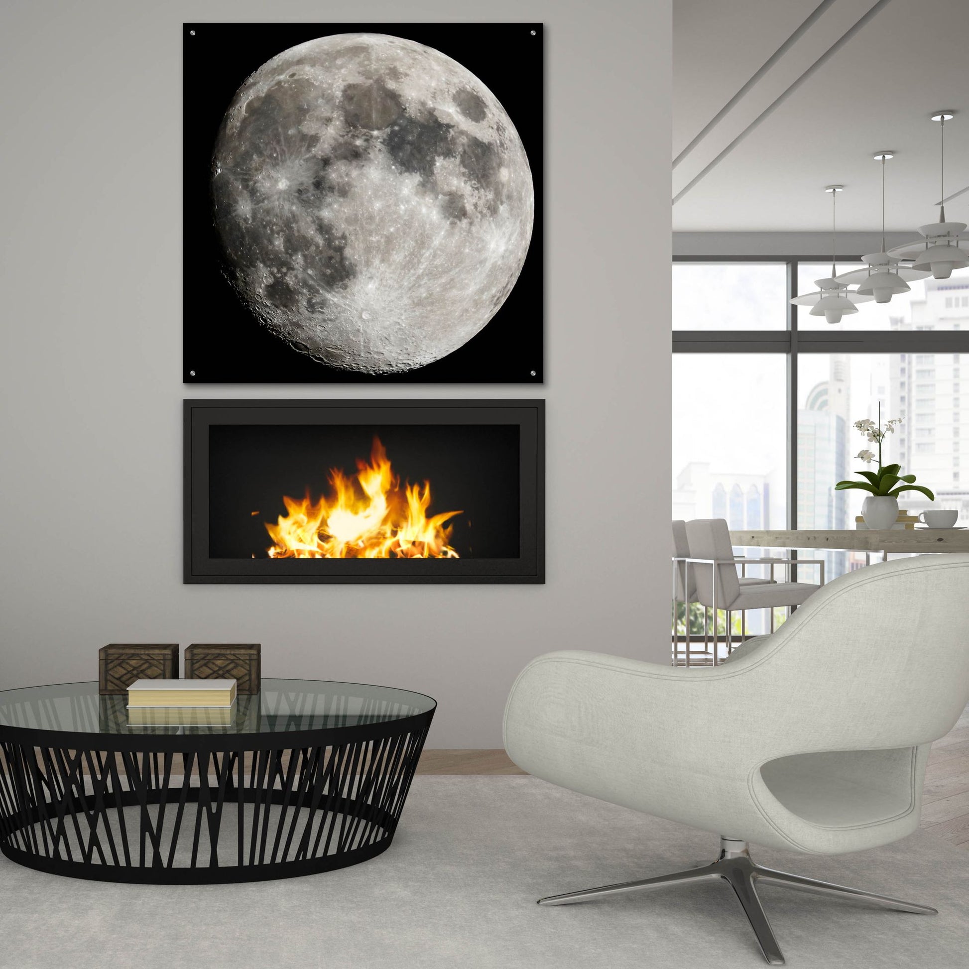 Epic Art 'The Moon' by Epic Portfolio, Acrylic Glass Wall Art,36x36