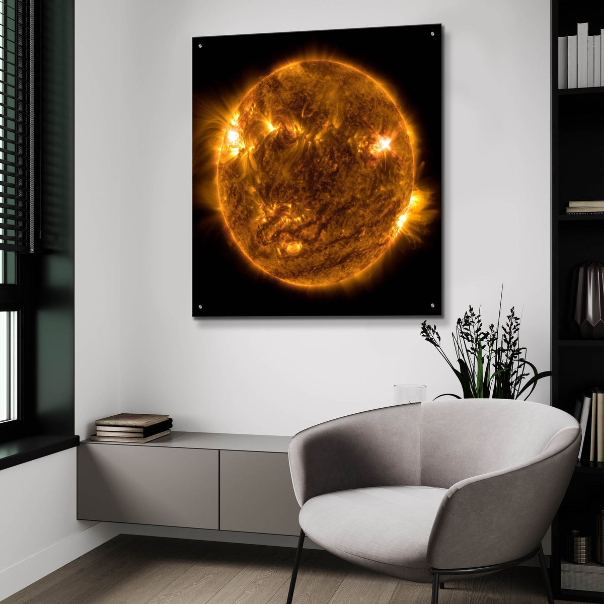 Epic Art 'The Sun' by Epic Portfolio, Acrylic Glass Wall Art,36x36