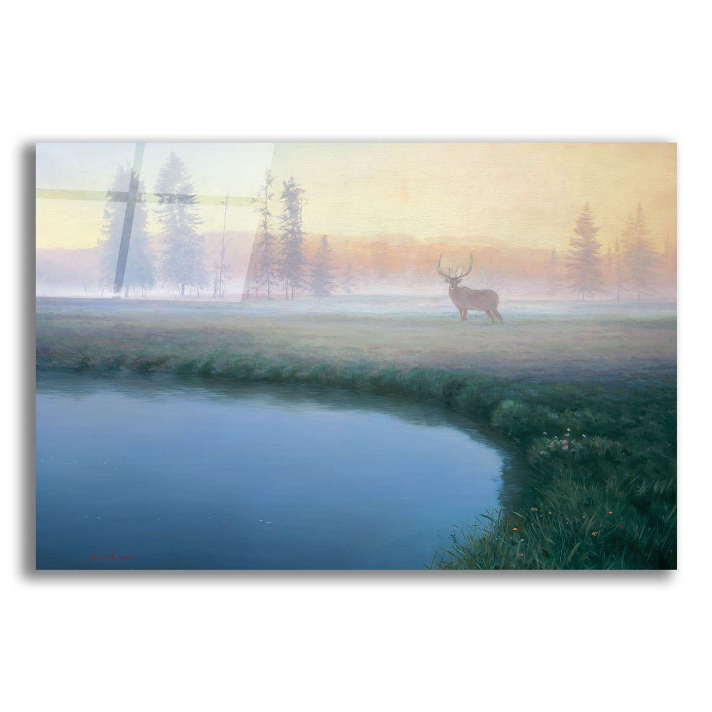 Epic Art 'Yellowstone Mist' by Adriano Manocchia, Acrylic Glass Wall Art,24x16