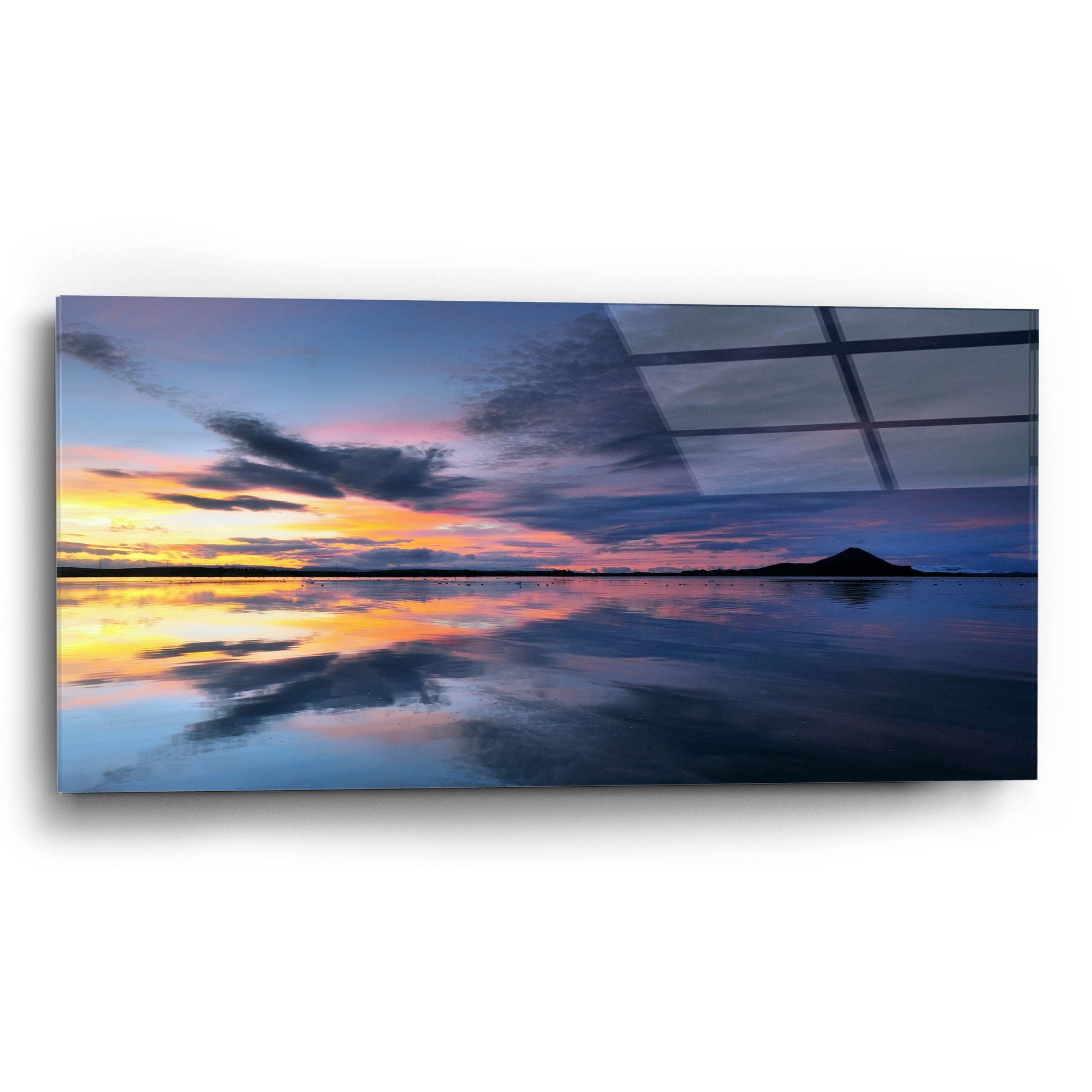 Epic Art 'Lake Myvatn Reflections' by Andy Mumford, Acrylic Glass Wall Art,24x12