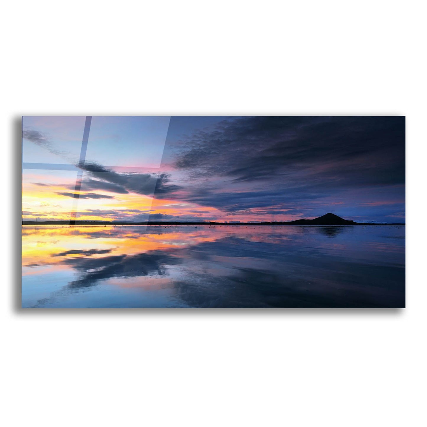 Epic Art 'Lake Myvatn Reflections' by Andy Mumford, Acrylic Glass Wall Art,24x12