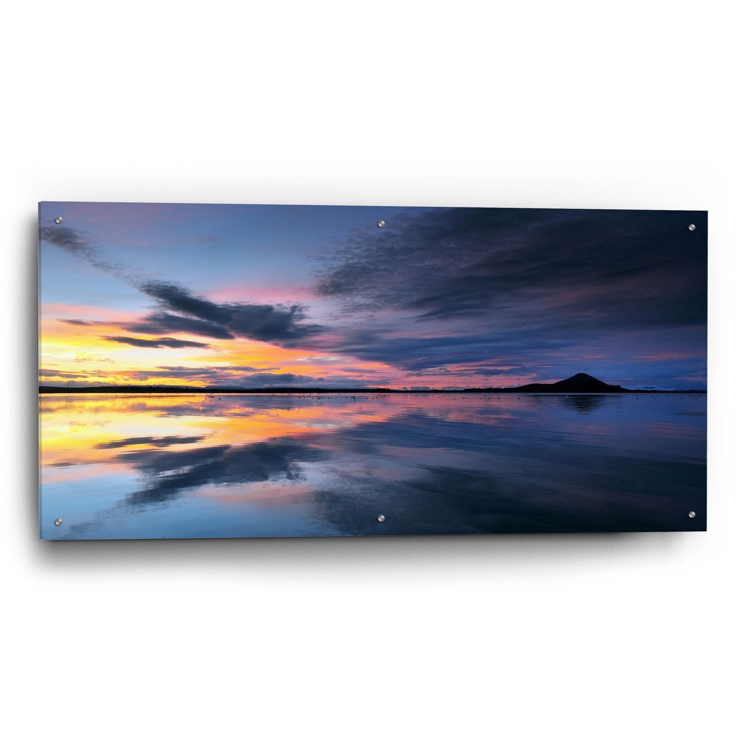 Epic Art 'Lake Myvatn Reflections' by Andy Mumford, Acrylic Glass Wall Art,48x24