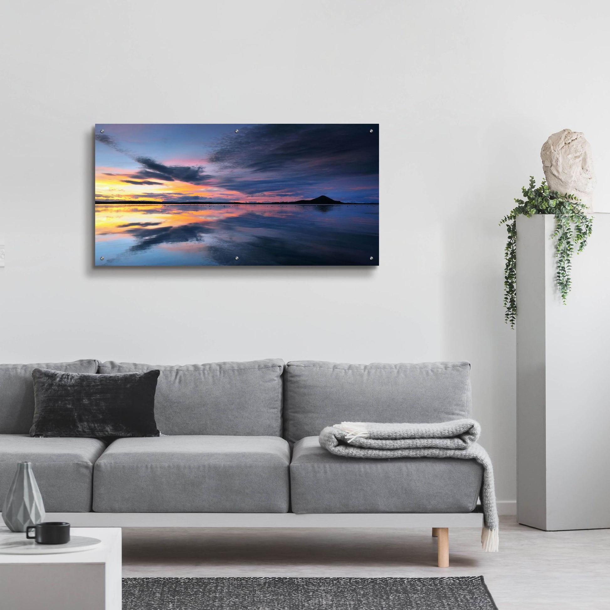 Epic Art 'Lake Myvatn Reflections' by Andy Mumford, Acrylic Glass Wall Art,48x24