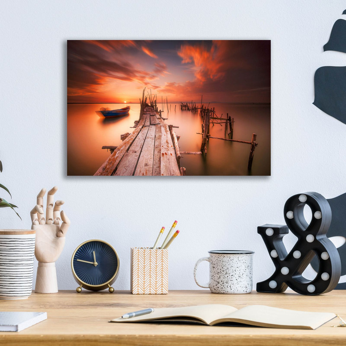 Red Sunset at Carrasqueira Alentejo by Andy Mumford - 16x12 acrylic wall art in a room