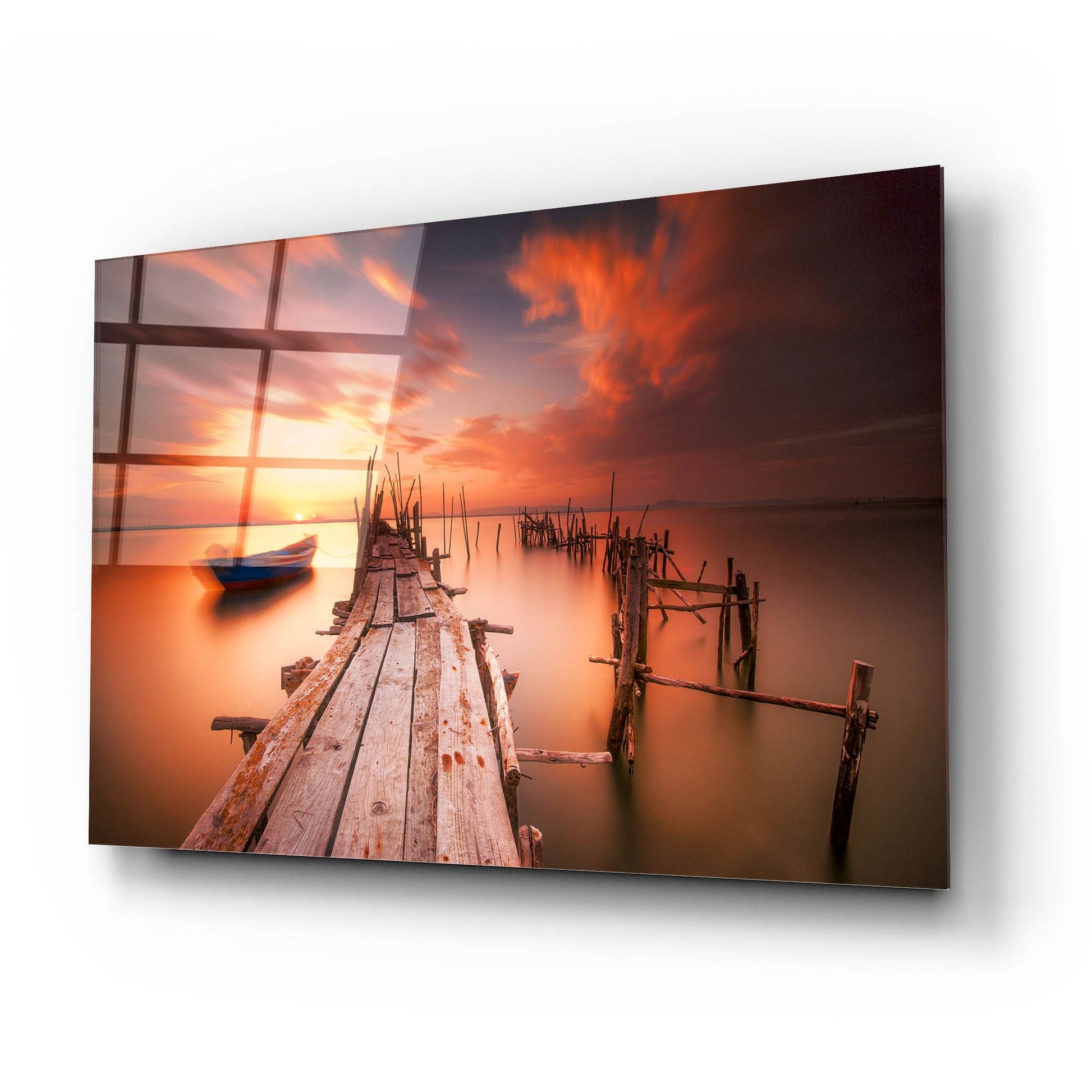 Epic Art 'Red Sunset at Carrasqueira Alentejo' by Andy Mumford, Acrylic Glass Wall Art,24x16