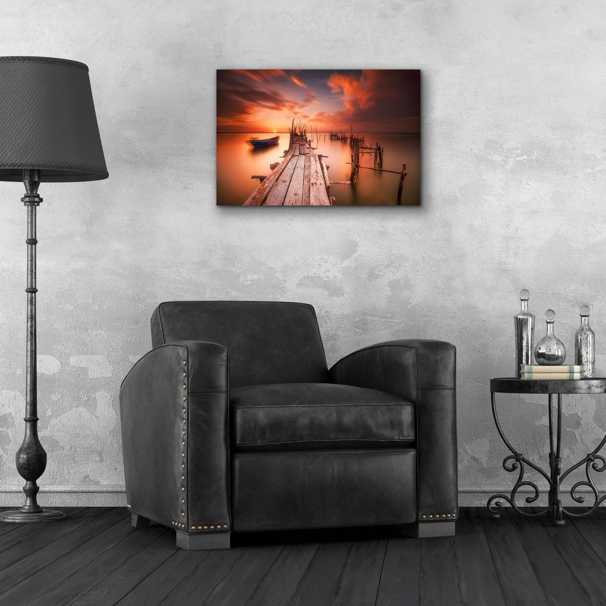 Red Sunset at Carrasqueira Alentejo by Andy Mumford - 24x16 acrylic wall art in a room