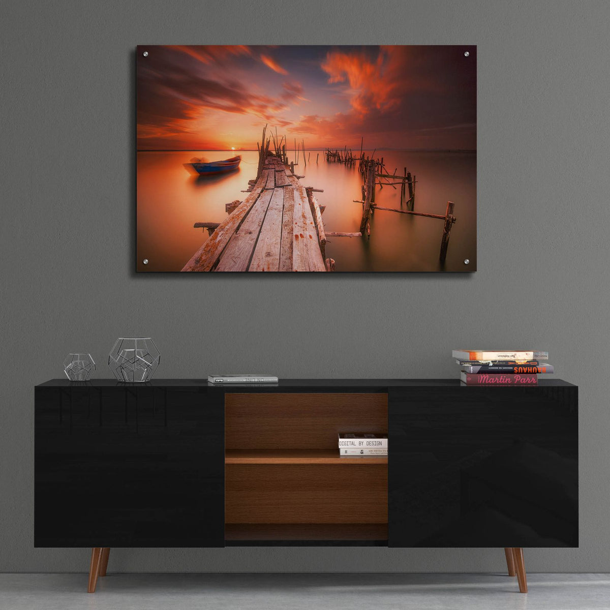 Red Sunset at Carrasqueira Alentejo by Andy Mumford - 36x24 acrylic wall art in a room