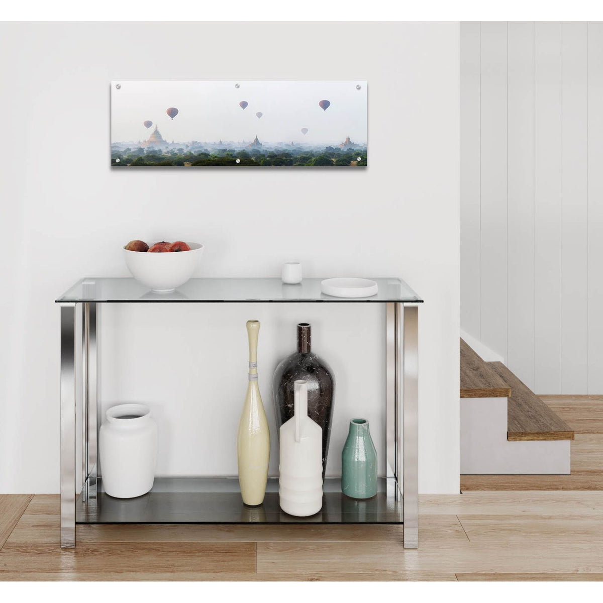 Sunrise at Bagan by Andy Mumford - 36x12 acrylic wall art in a room