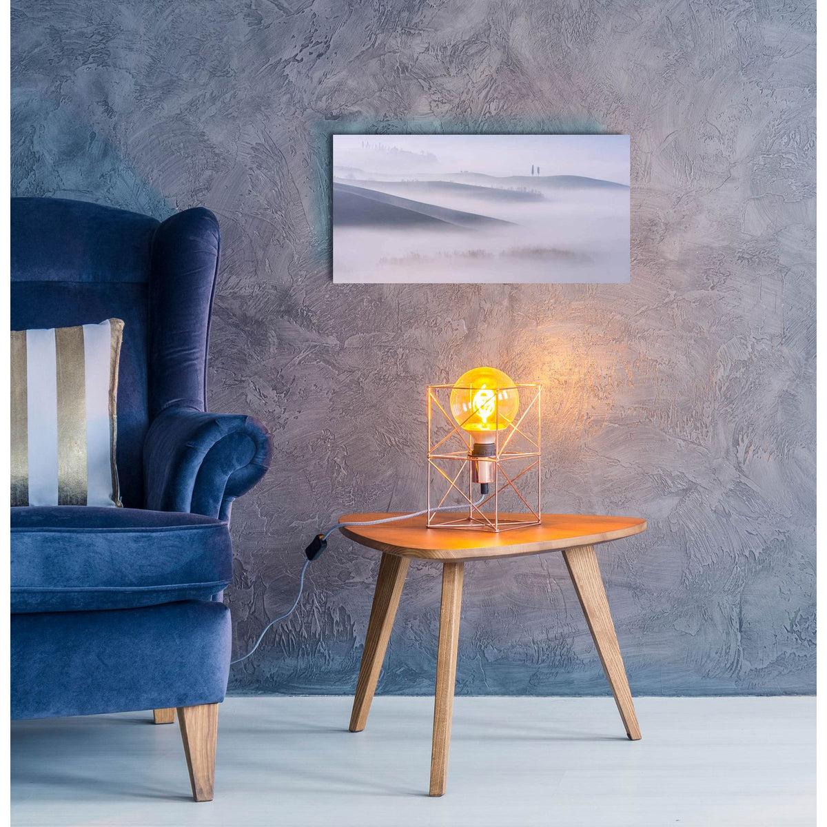 Dawn Mist in Val dOrcia Tuscany by Andy Mumford - 24x12 acrylic wall art in a room