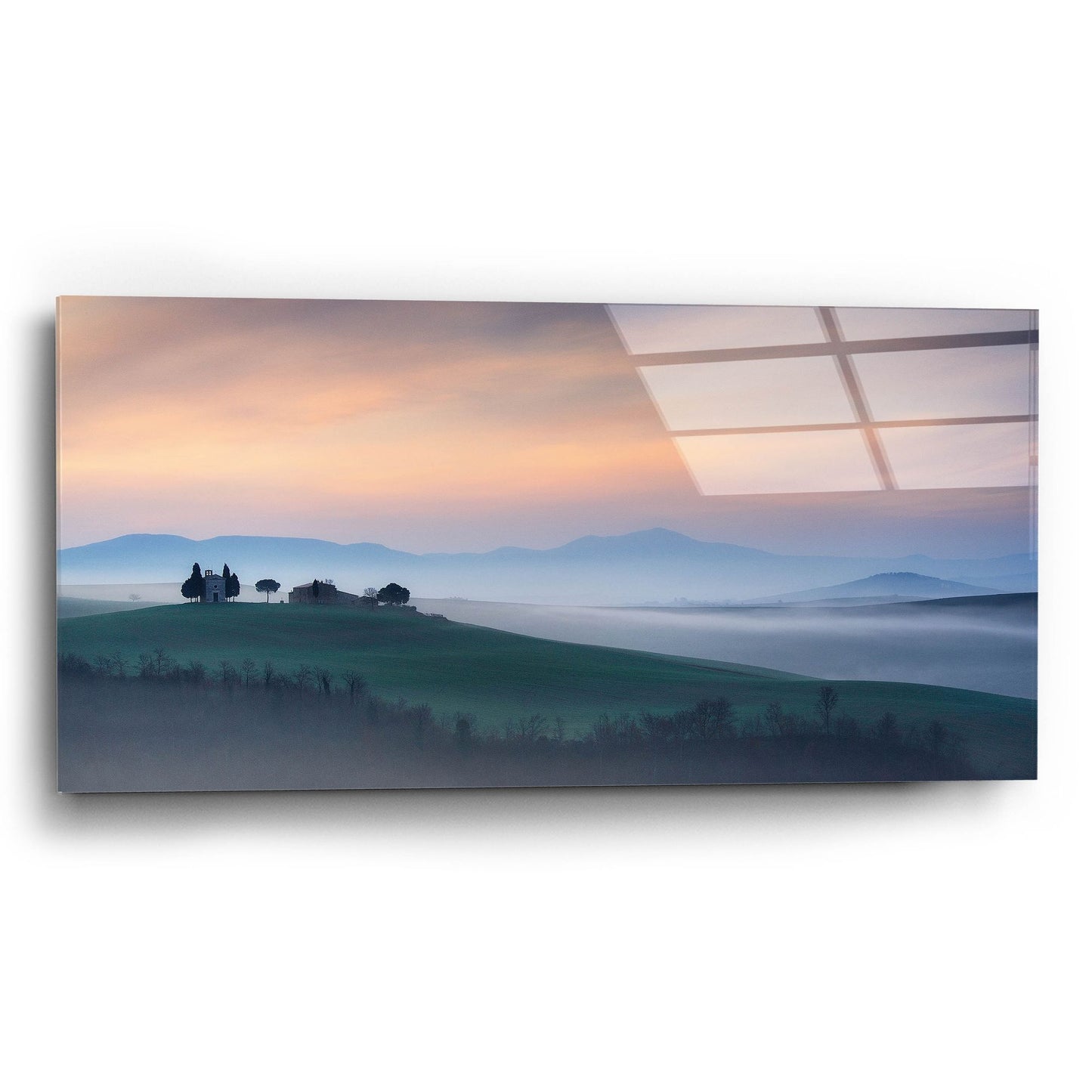 Epic Art 'Capella di Vitaleta at Dawn Tuscany I' by Andy Mumford, Acrylic Glass Wall Art,24x12