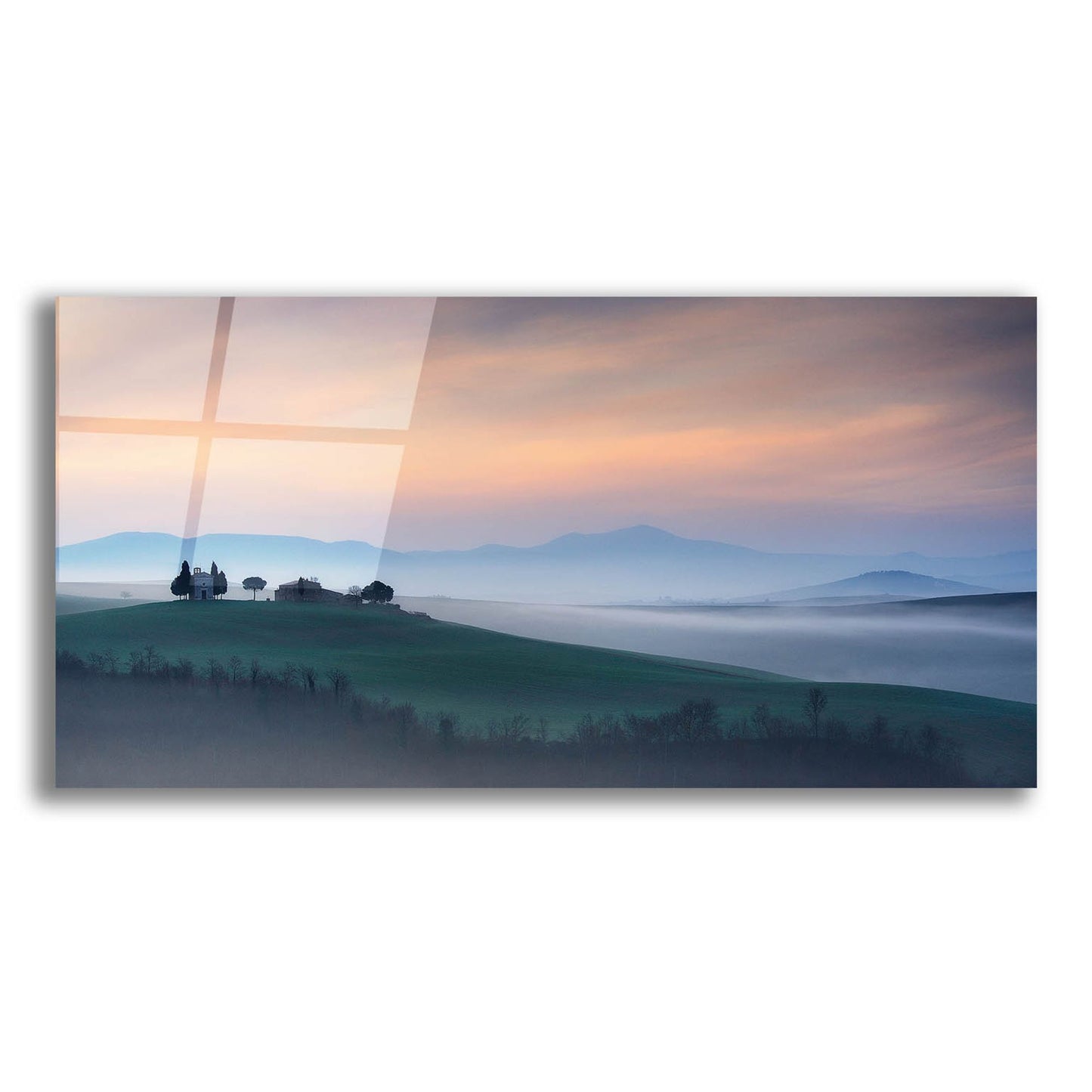Epic Art 'Capella di Vitaleta at Dawn Tuscany I' by Andy Mumford, Acrylic Glass Wall Art,24x12