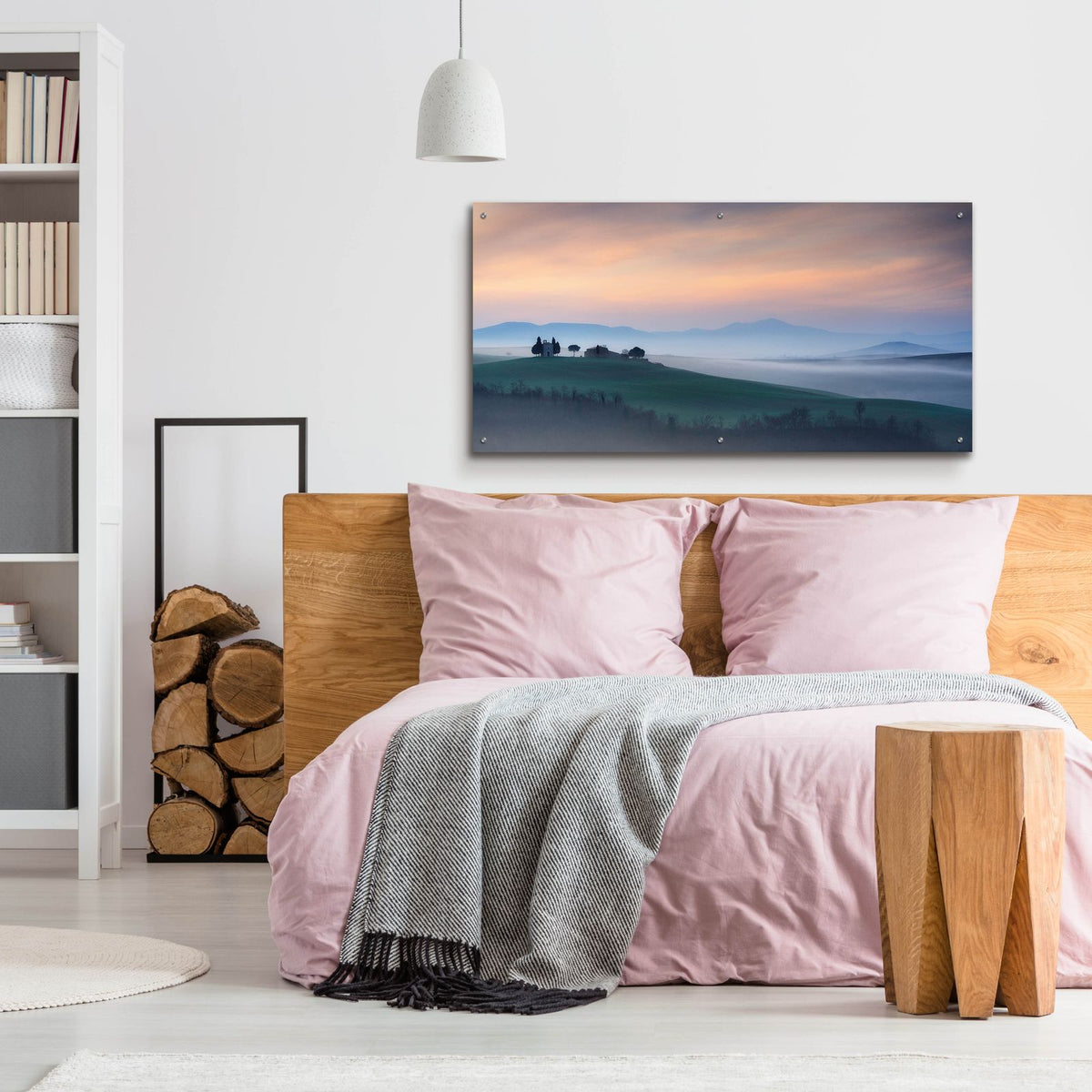 Capella di Vitaleta at Dawn Tuscany I by Andy Mumford - 48x24 acrylic wall art in a room