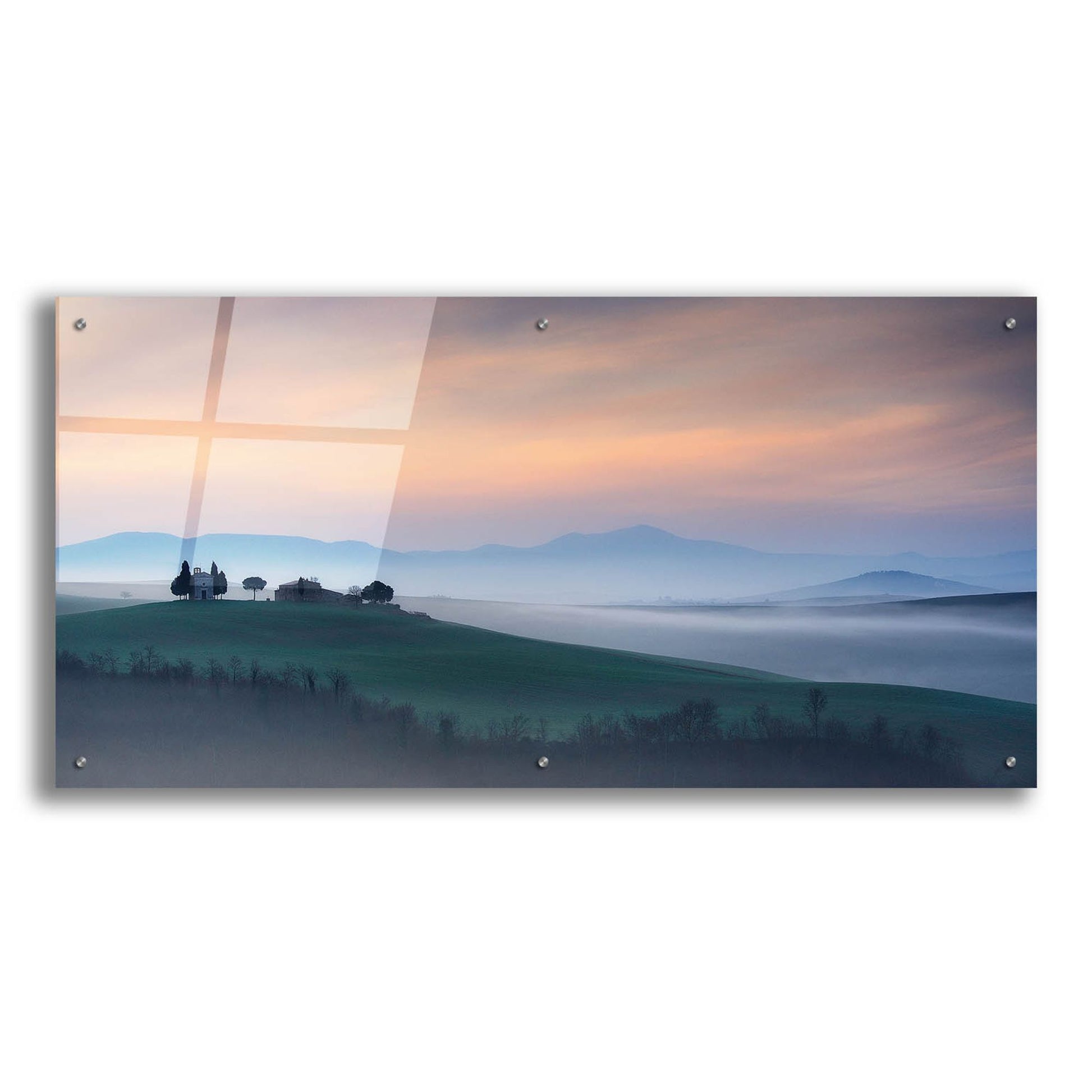 Epic Art 'Capella di Vitaleta at Dawn Tuscany I' by Andy Mumford, Acrylic Glass Wall Art,48x24