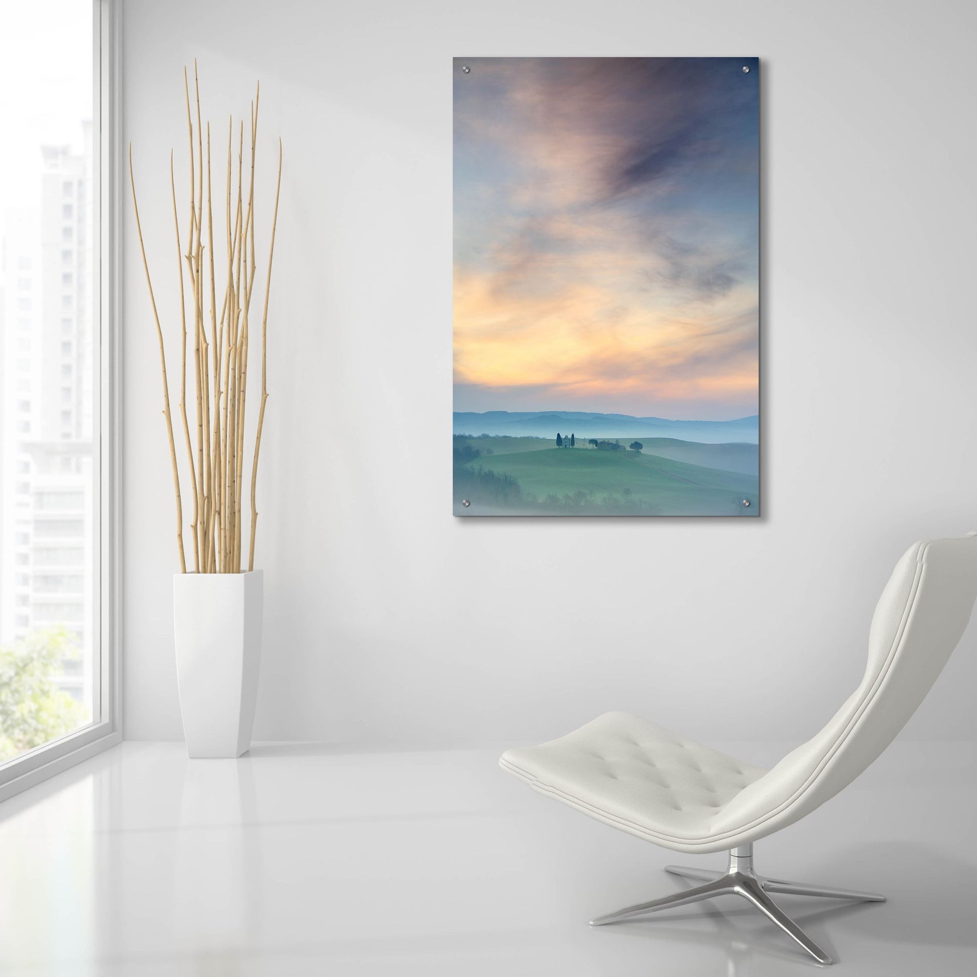 Epic Art 'Capella di Vitaleta at Dawn Tuscany II' by Andy Mumford, Acrylic Glass Wall Art,24x36