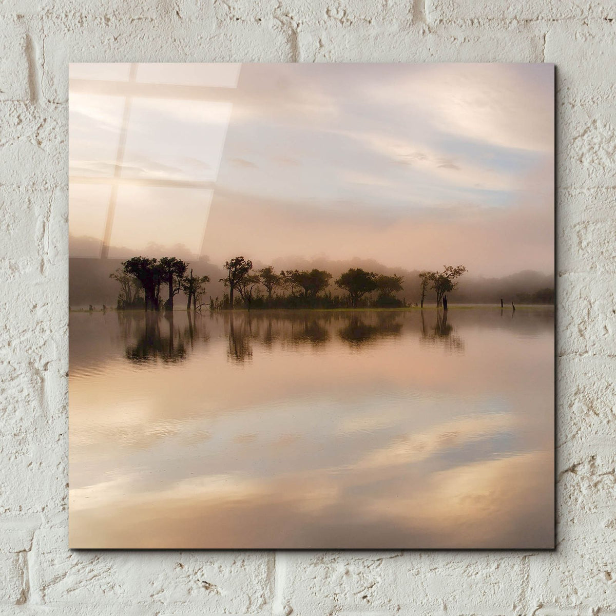 Dawn Mist on the Amazon by Andy Mumford - 12x12 acrylic wall art in a room