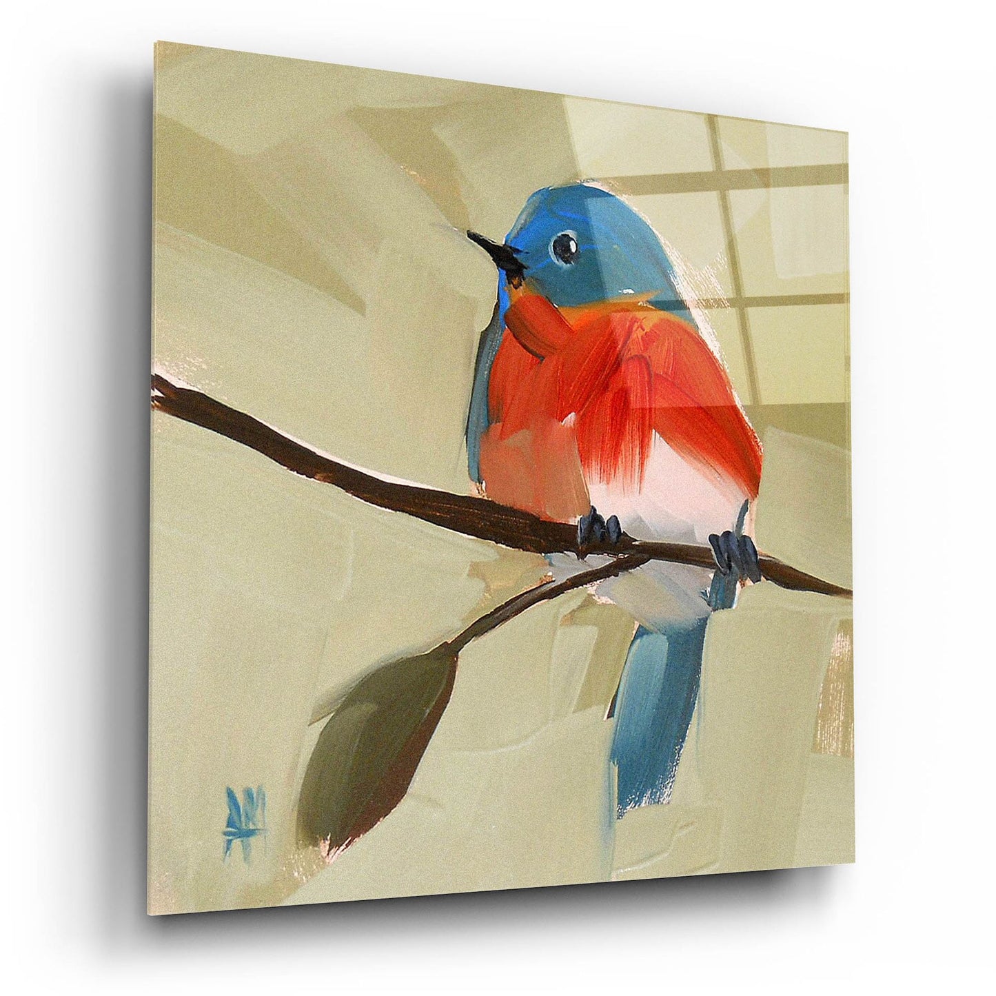 Epic Art 'Bluebird No 21' by Angela Missman, Acrylic Glass Wall Art,12x12