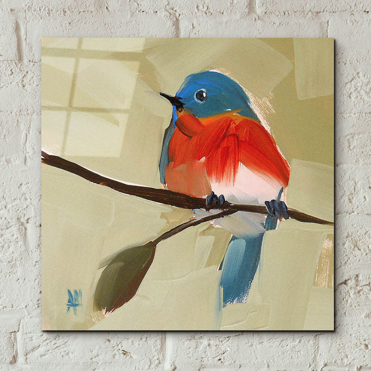 Bluebird No 21 by Angela Missman - 12x12 acrylic wall art in a room