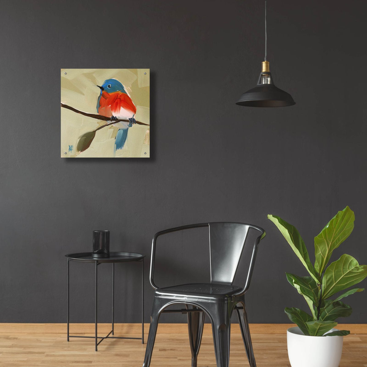Bluebird No 21 by Angela Missman - 24x24 acrylic wall art in a room