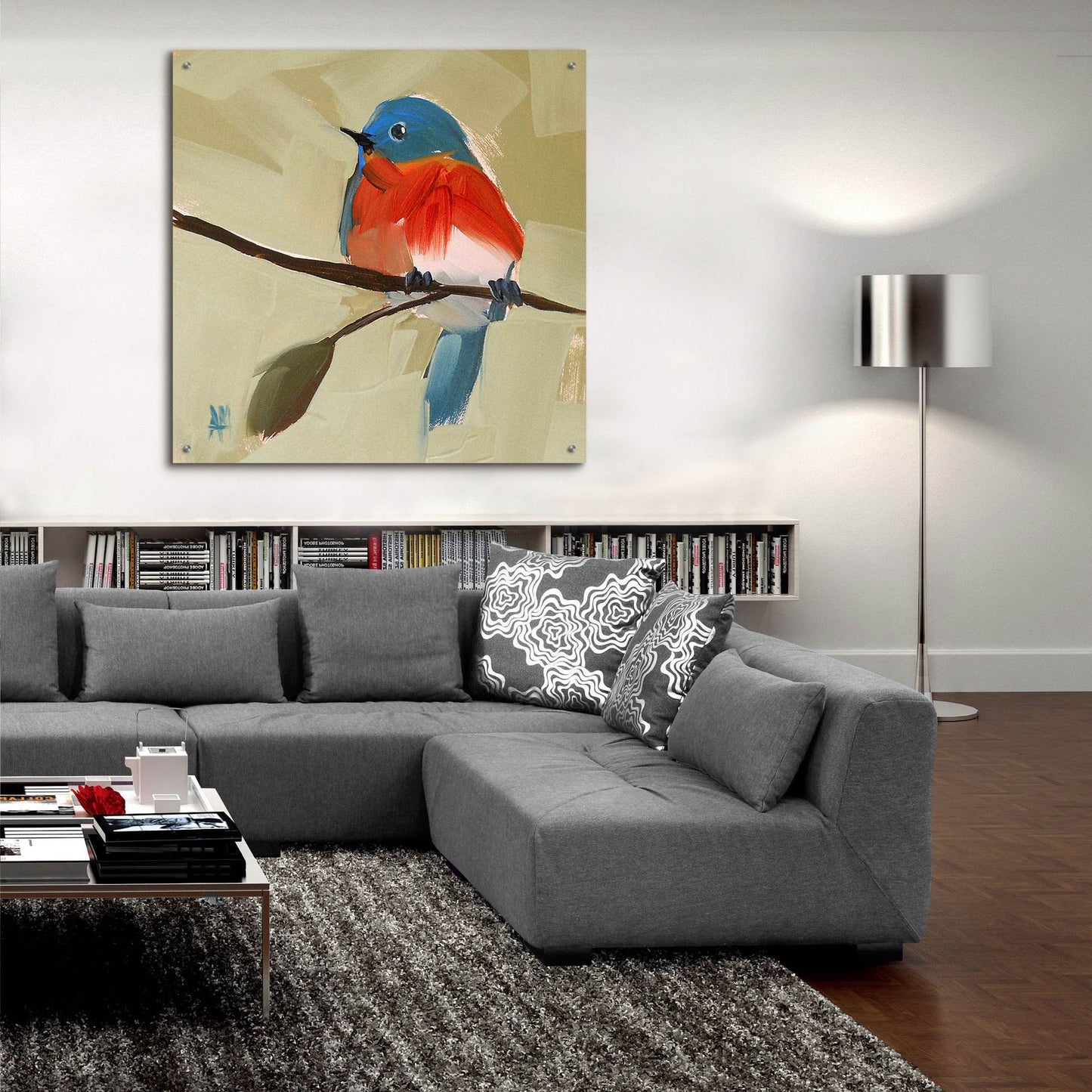 Epic Art 'Bluebird No 21' by Angela Missman, Acrylic Glass Wall Art,36x36