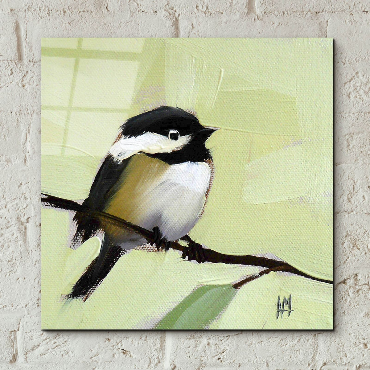 Chickadee No 143 by Angela Missman - 12x12 acrylic wall art in a room