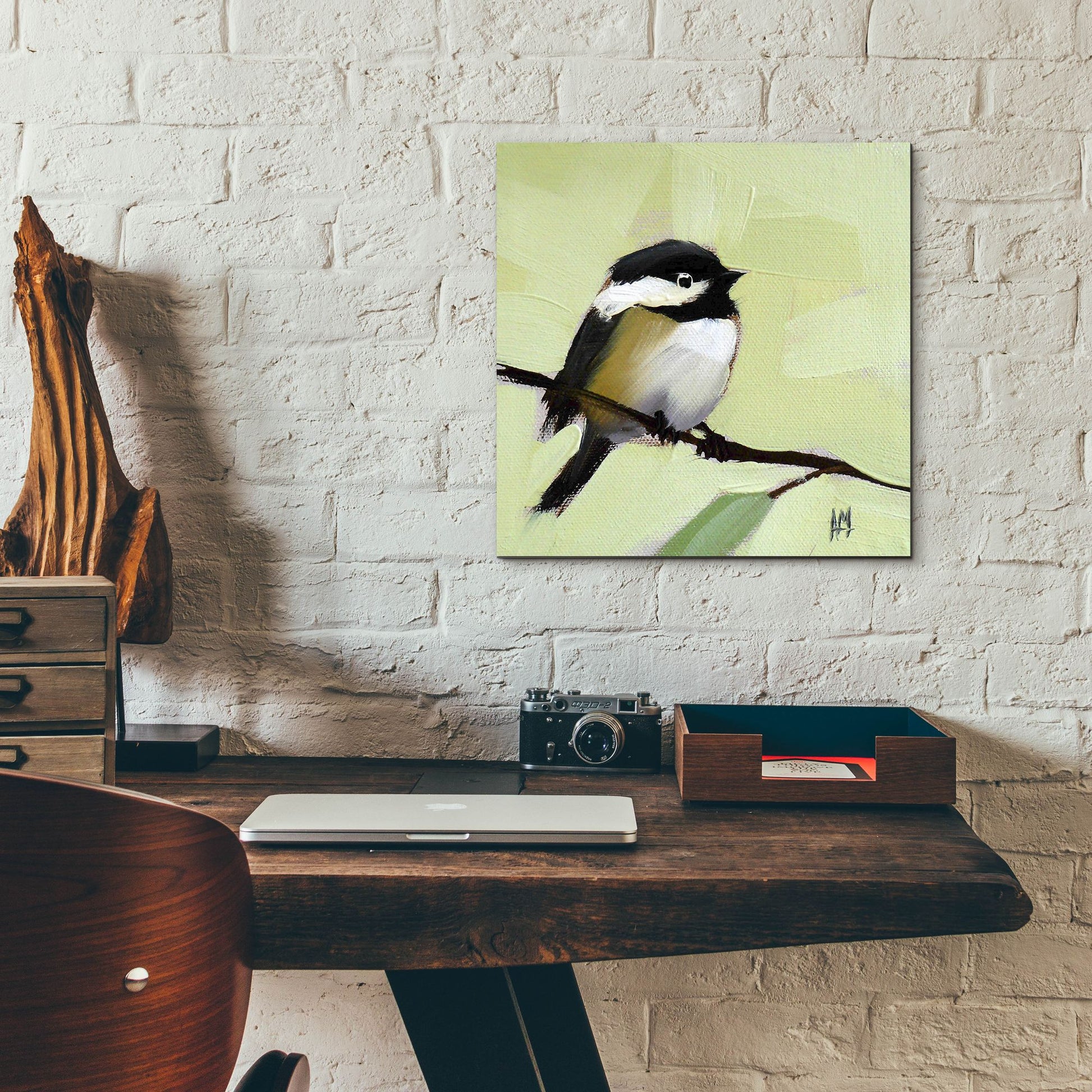 Epic Art 'Chickadee No 143' by Angela Missman, Acrylic Glass Wall Art,12x12