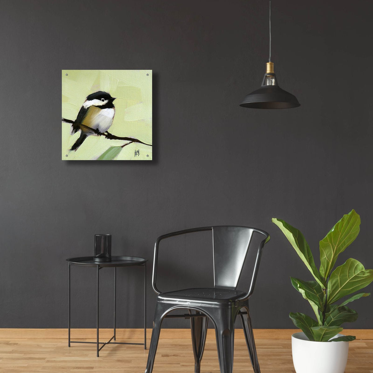 Chickadee No 143 by Angela Missman - 24x24 acrylic wall art in a room