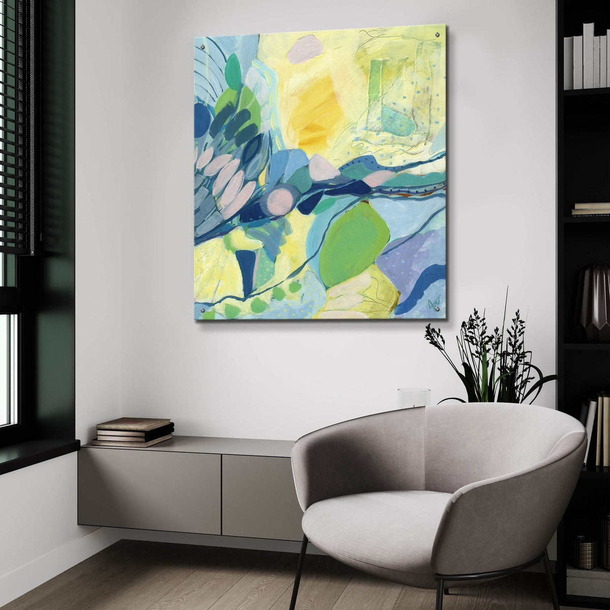 Elsewhere by Ann Thompson - 36x36 acrylic wall art in a room