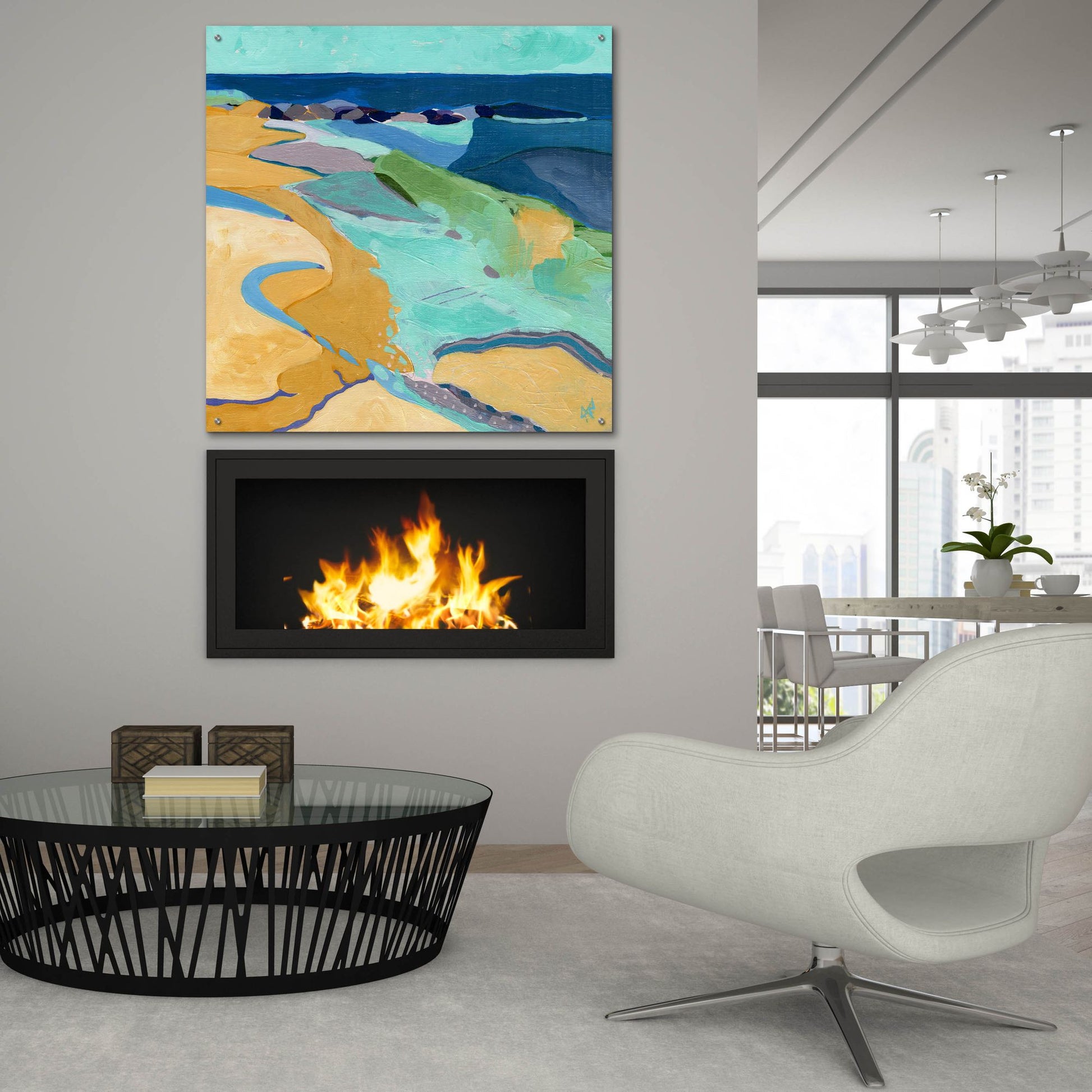 Epic Art 'Seaside' by Ann Thompson Nemcosky, Acrylic Glass Wall Art,36x36