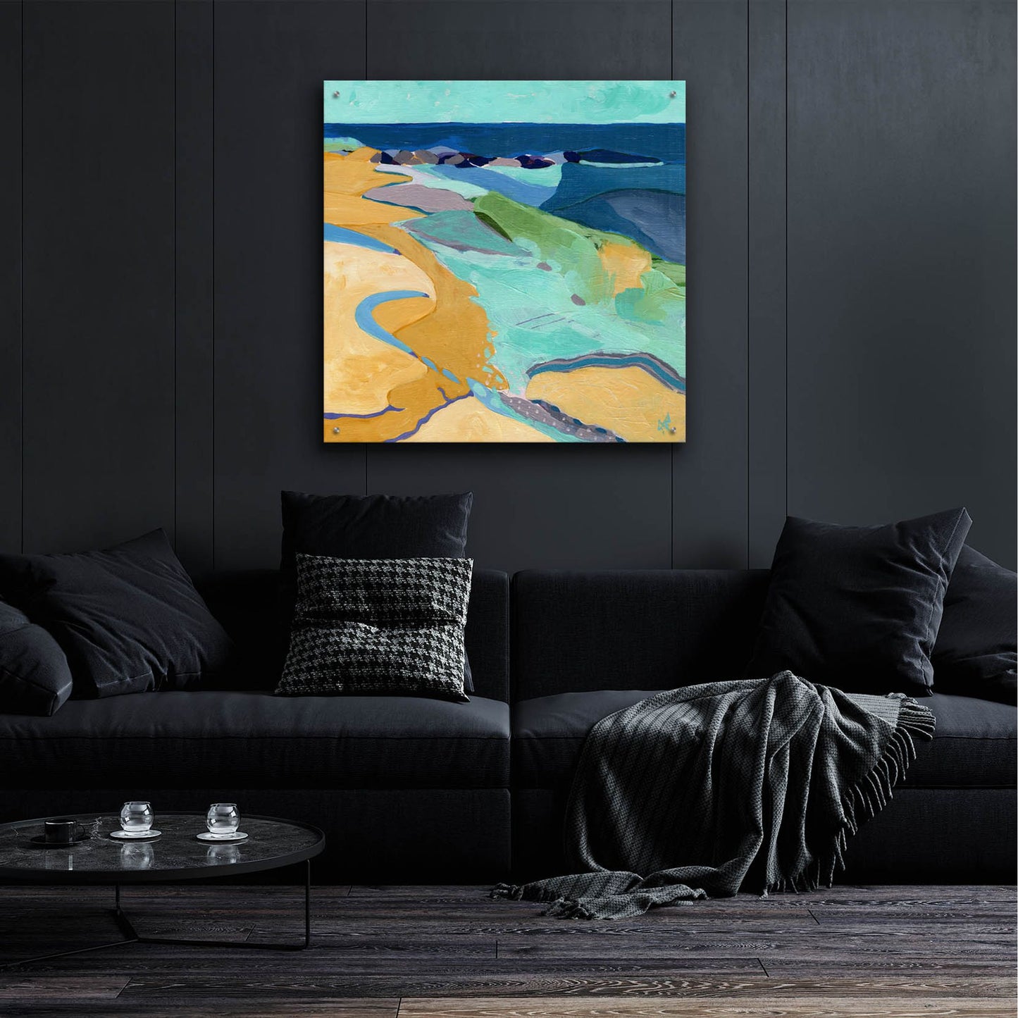 Epic Art 'Seaside' by Ann Thompson Nemcosky, Acrylic Glass Wall Art,36x36