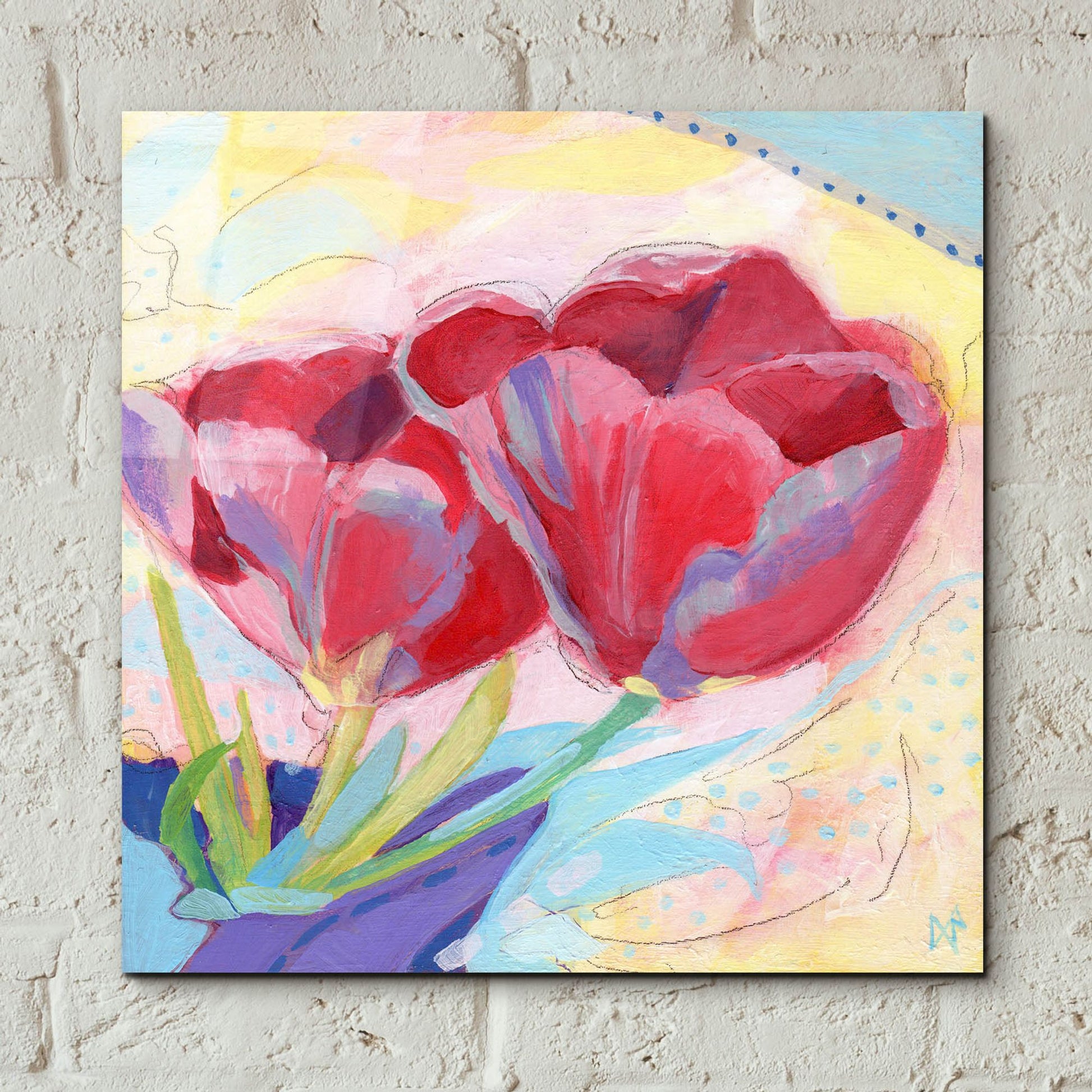 Epic Art 'Tulips No 2' by Ann Thompson Nemcosky, Acrylic Glass Wall Art,12x12