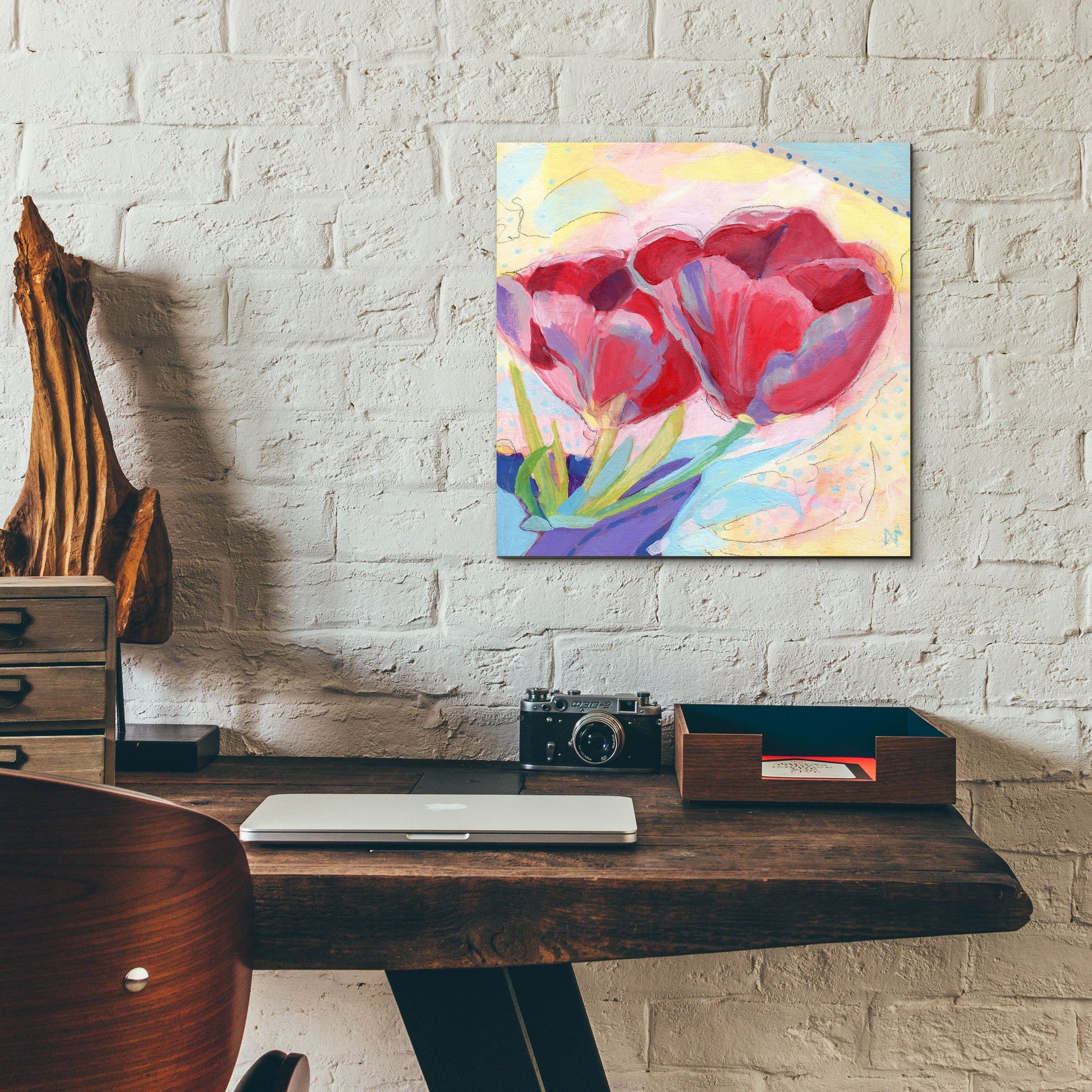 Epic Art 'Tulips No 2' by Ann Thompson Nemcosky, Acrylic Glass Wall Art,12x12