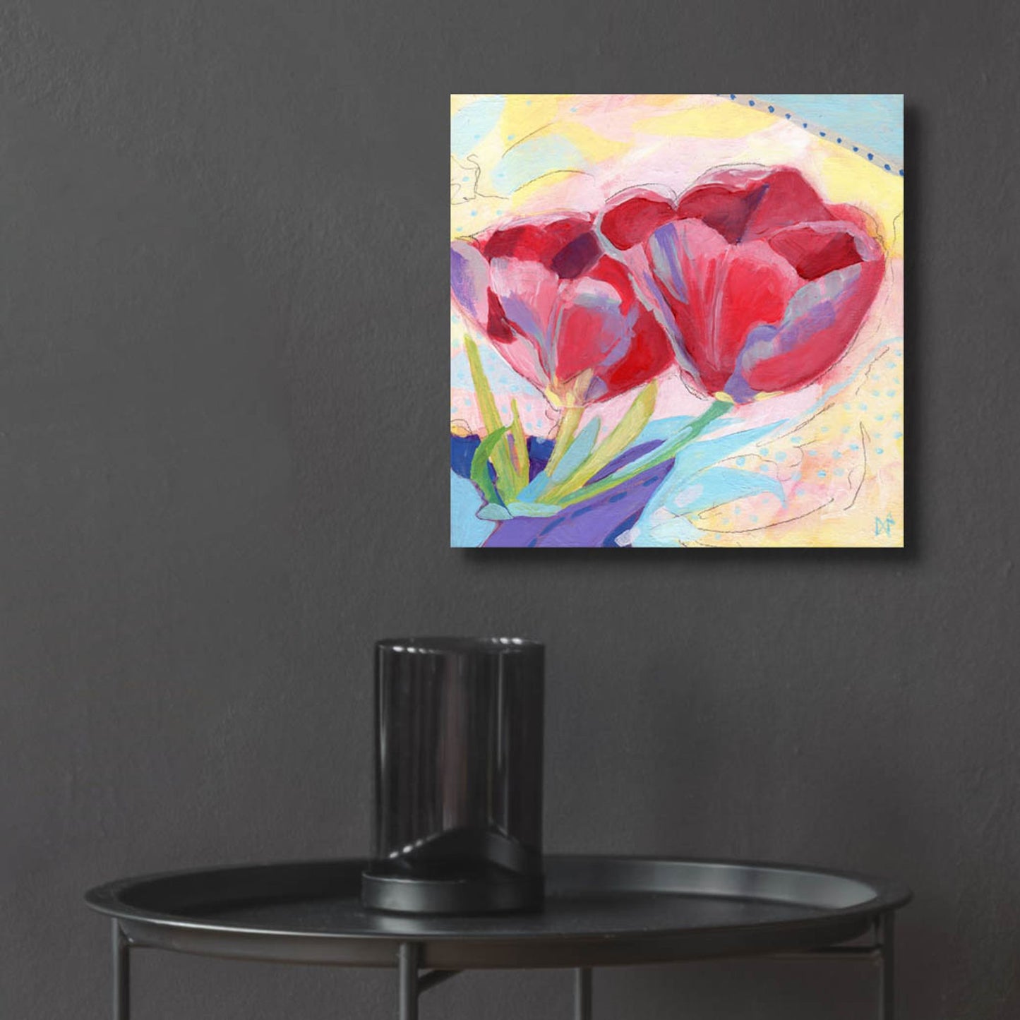 Epic Art 'Tulips No 2' by Ann Thompson Nemcosky, Acrylic Glass Wall Art,12x12