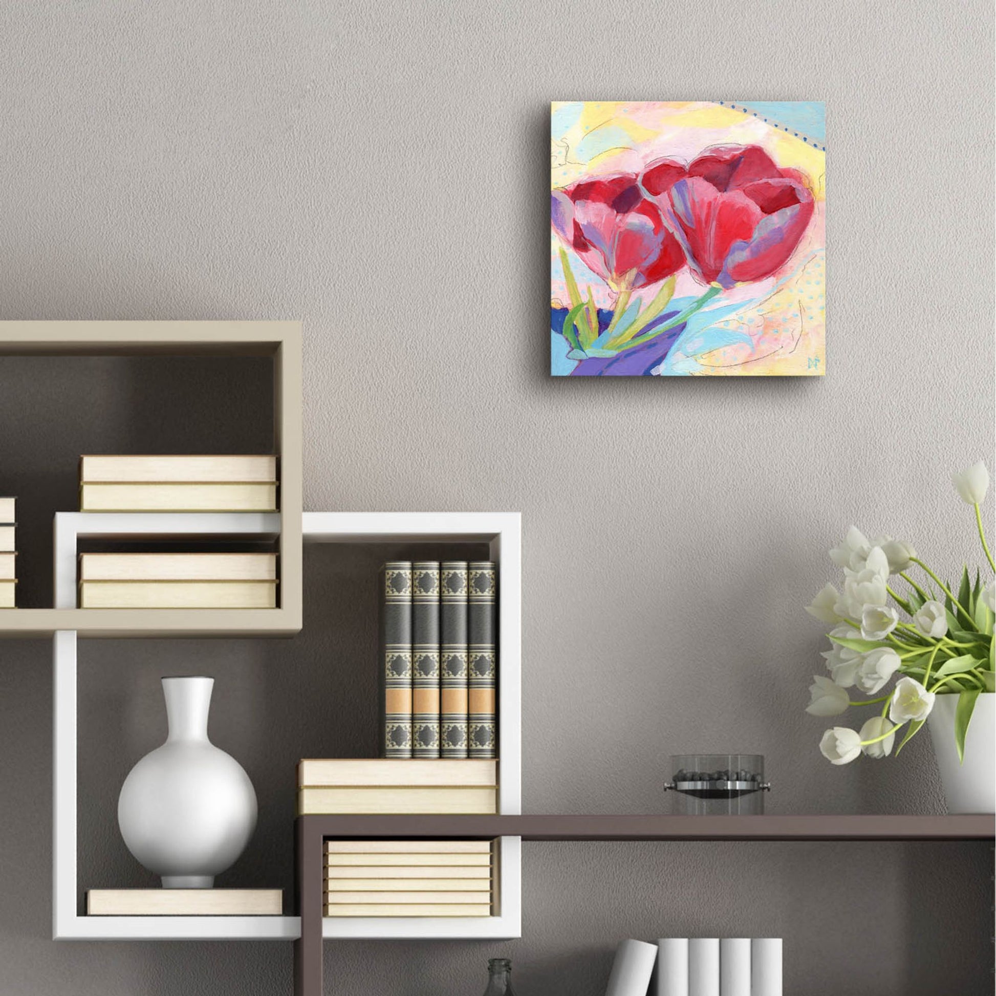 Epic Art 'Tulips No 2' by Ann Thompson Nemcosky, Acrylic Glass Wall Art,12x12