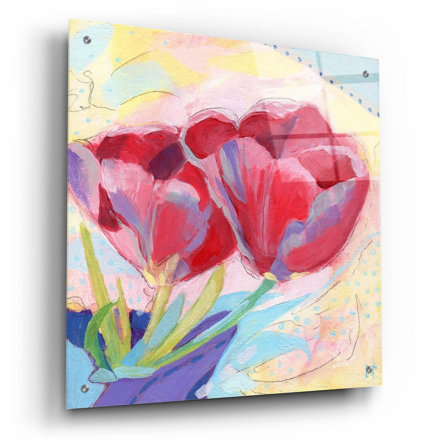 Epic Art 'Tulips No 2' by Ann Thompson Nemcosky, Acrylic Glass Wall Art,24x24