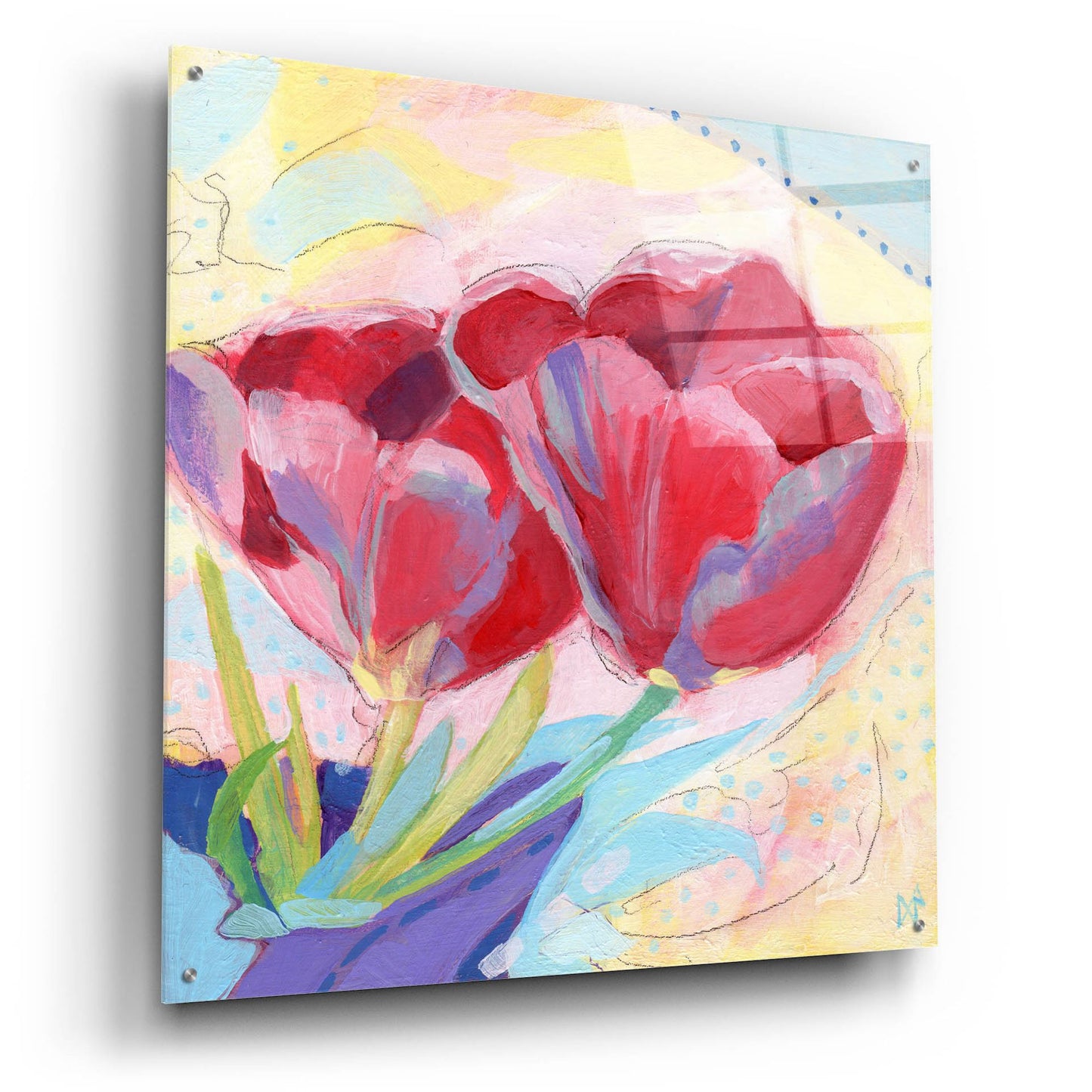 Epic Art 'Tulips No 2' by Ann Thompson Nemcosky, Acrylic Glass Wall Art,36x36