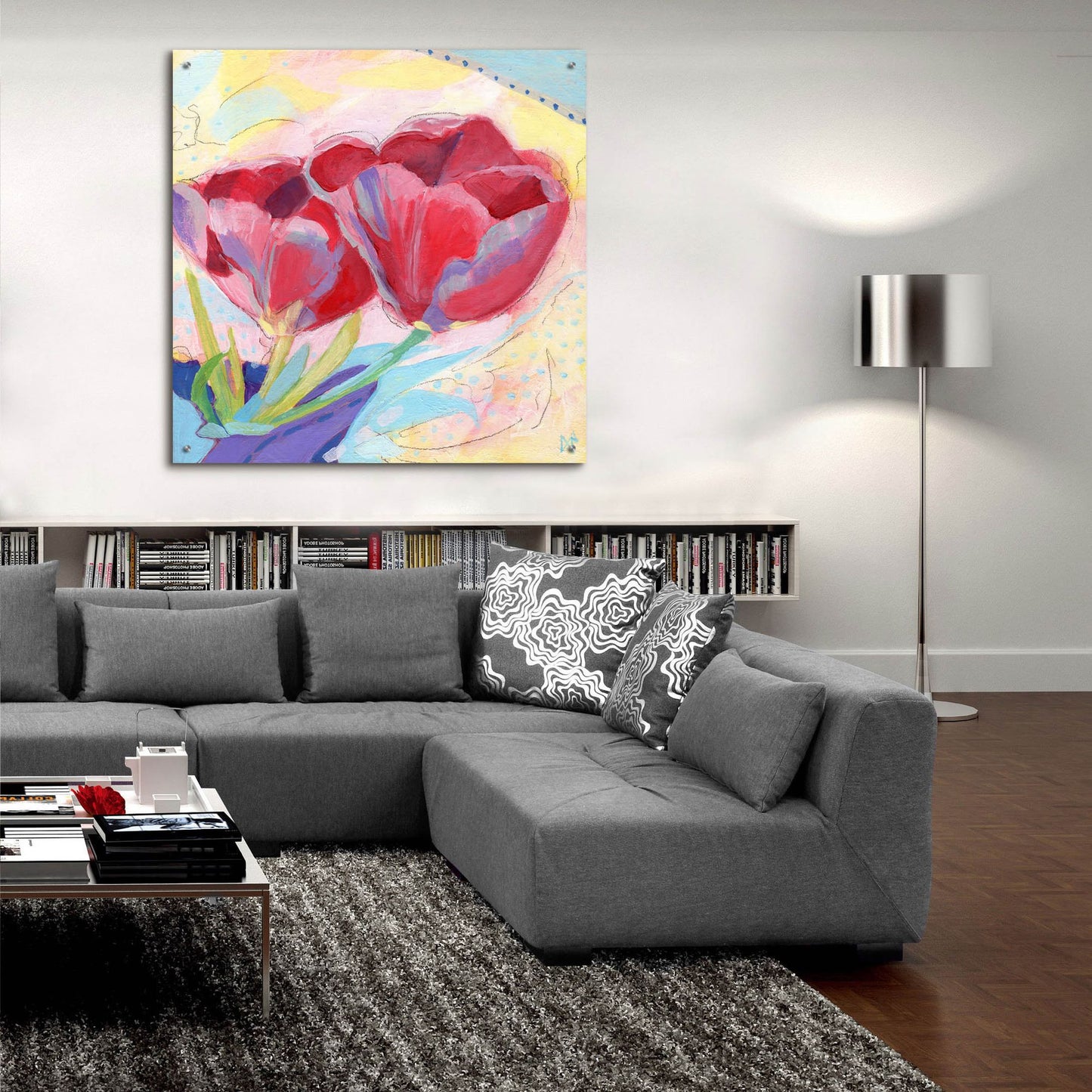 Epic Art 'Tulips No 2' by Ann Thompson Nemcosky, Acrylic Glass Wall Art,36x36