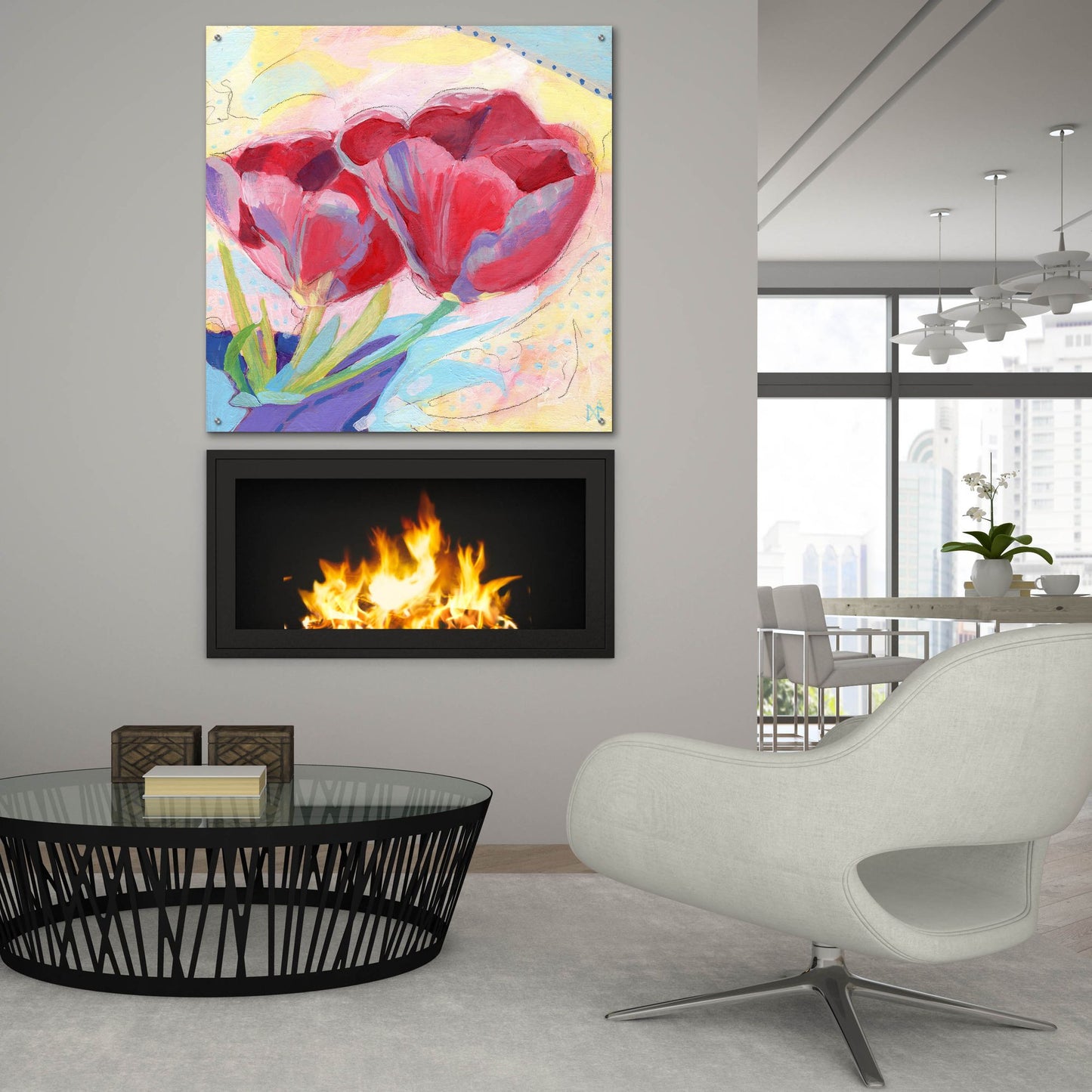 Epic Art 'Tulips No 2' by Ann Thompson Nemcosky, Acrylic Glass Wall Art,36x36