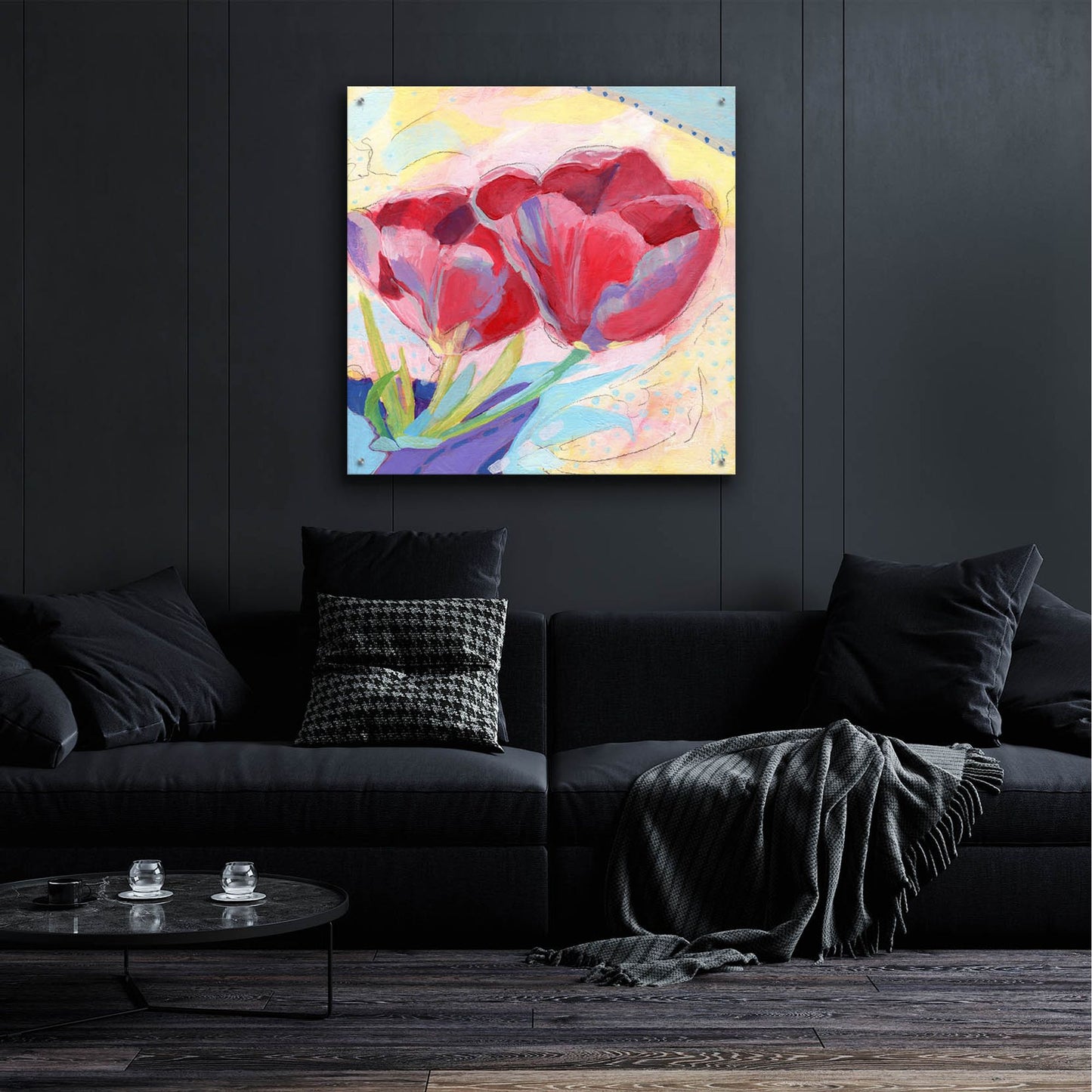 Epic Art 'Tulips No 2' by Ann Thompson Nemcosky, Acrylic Glass Wall Art,36x36